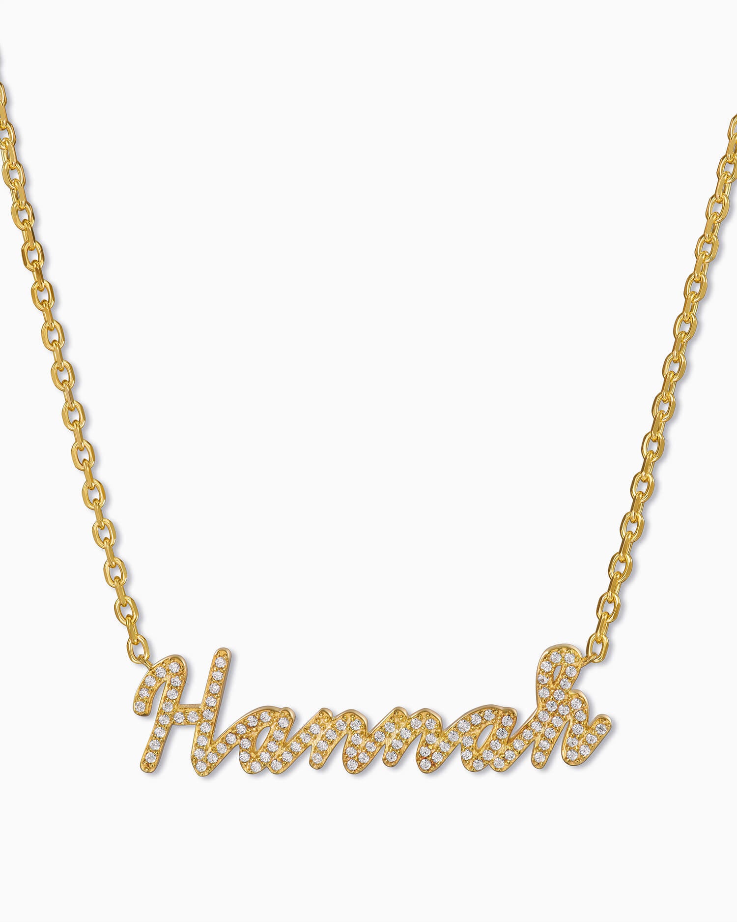 Name necklace with zirconia