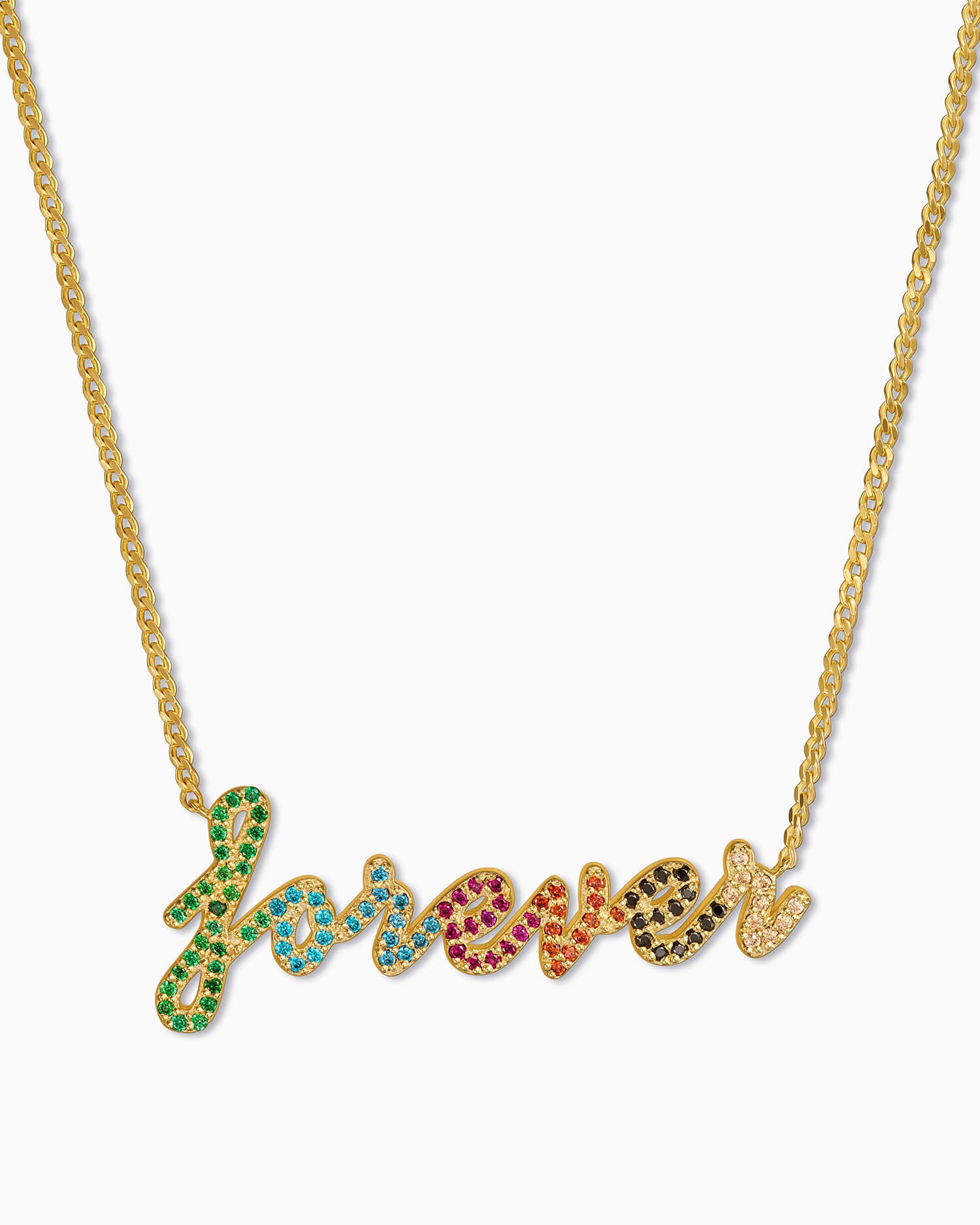 Name necklace with zirconia