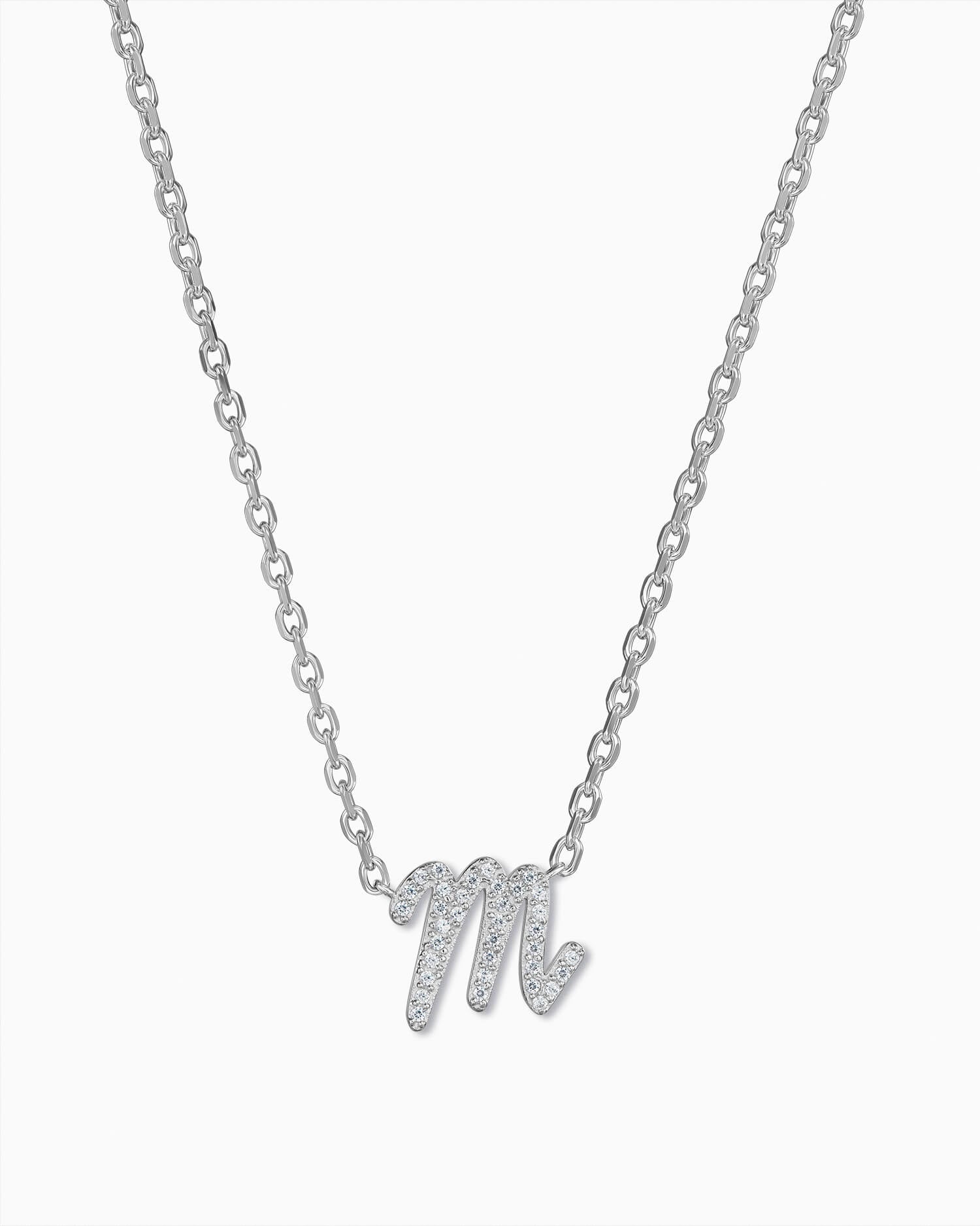 Letter Necklace with Zirconia
