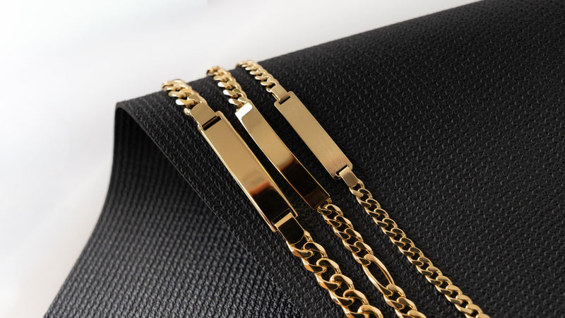 Classic Ident engraving bracelets for men - 925 silver rhodium-plated