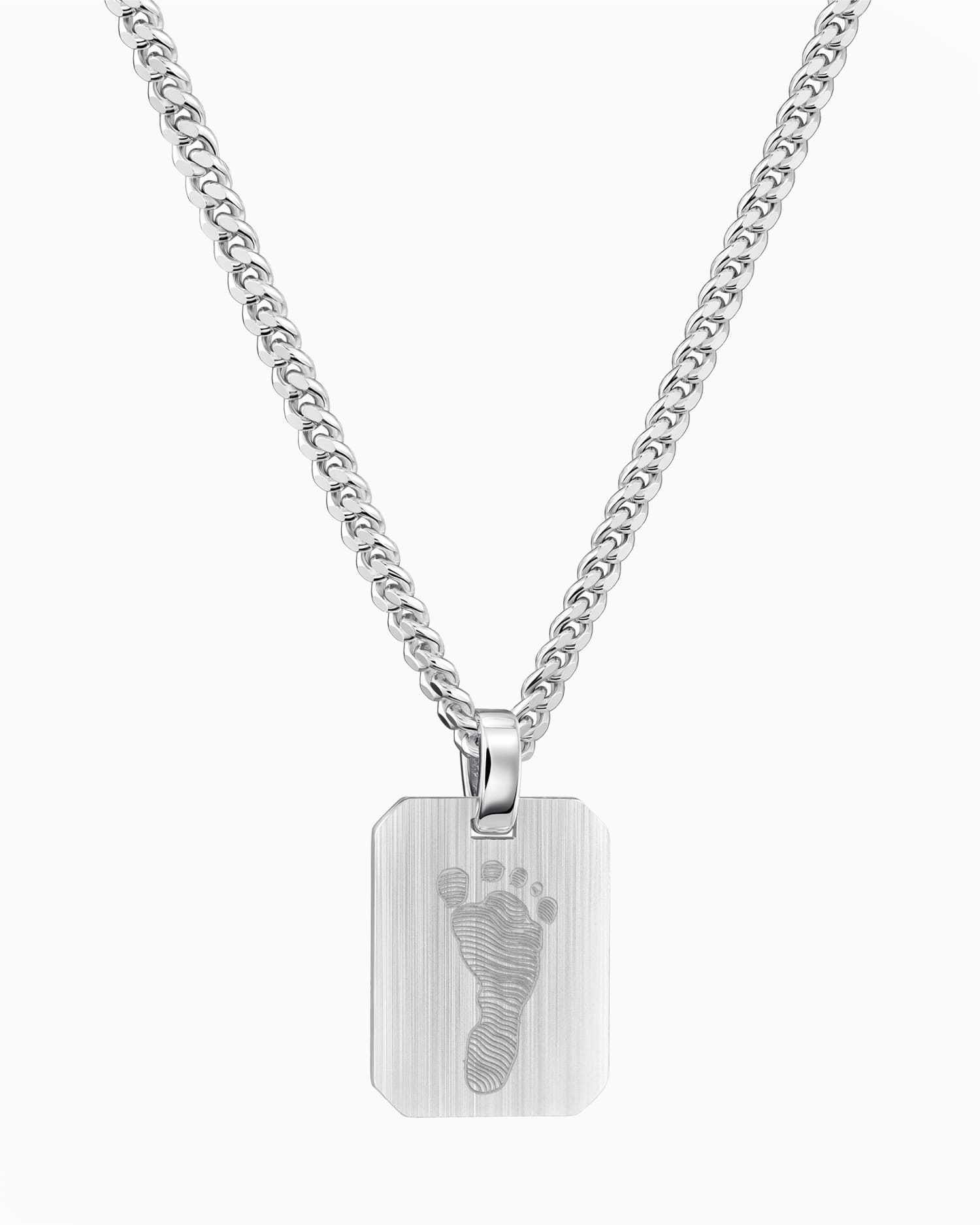 Fußabdruck Gravurplatten Halskette Anhänger Oktagon