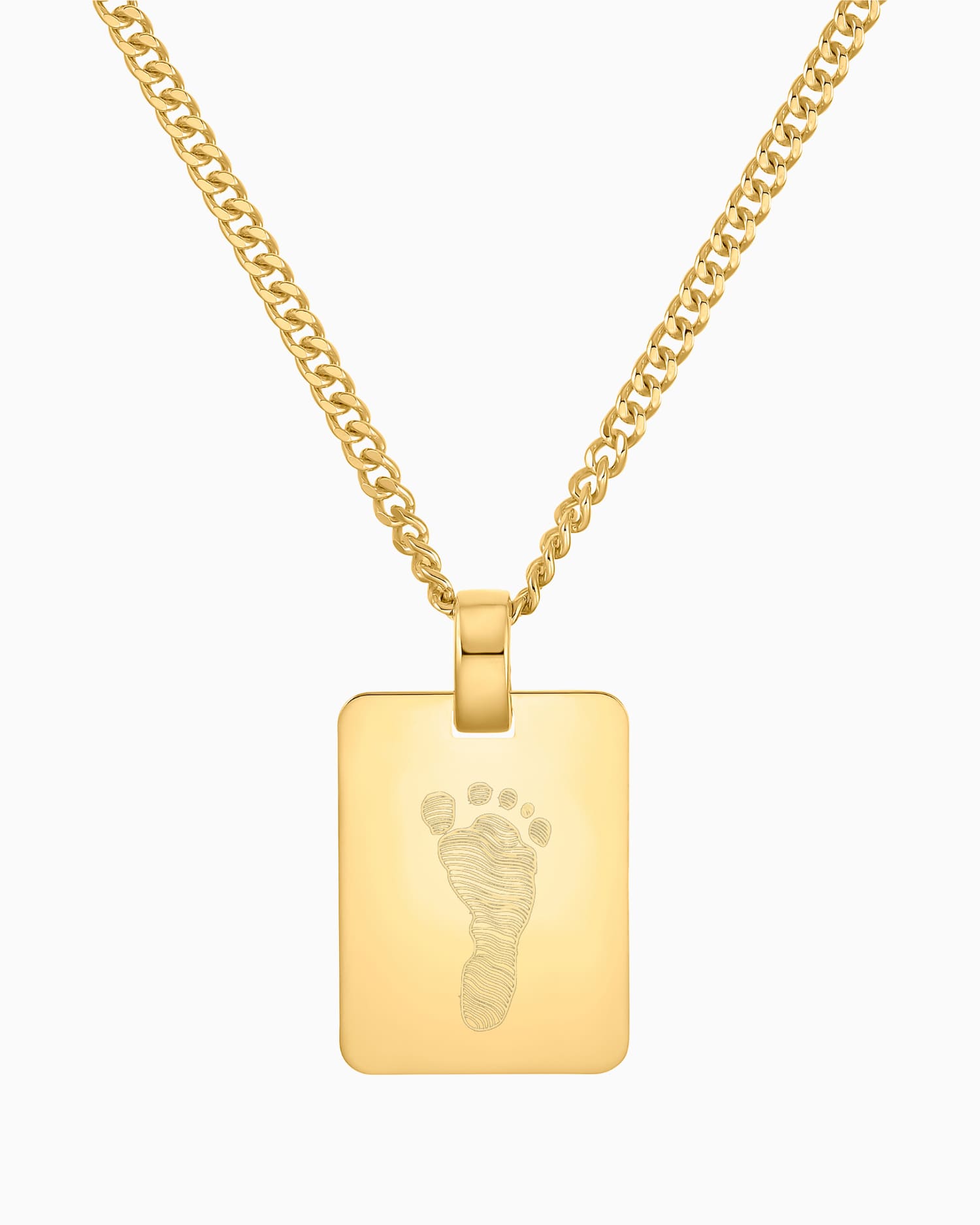 Fußabdruck Gravurplatten Halskette Anhänger Rechteck