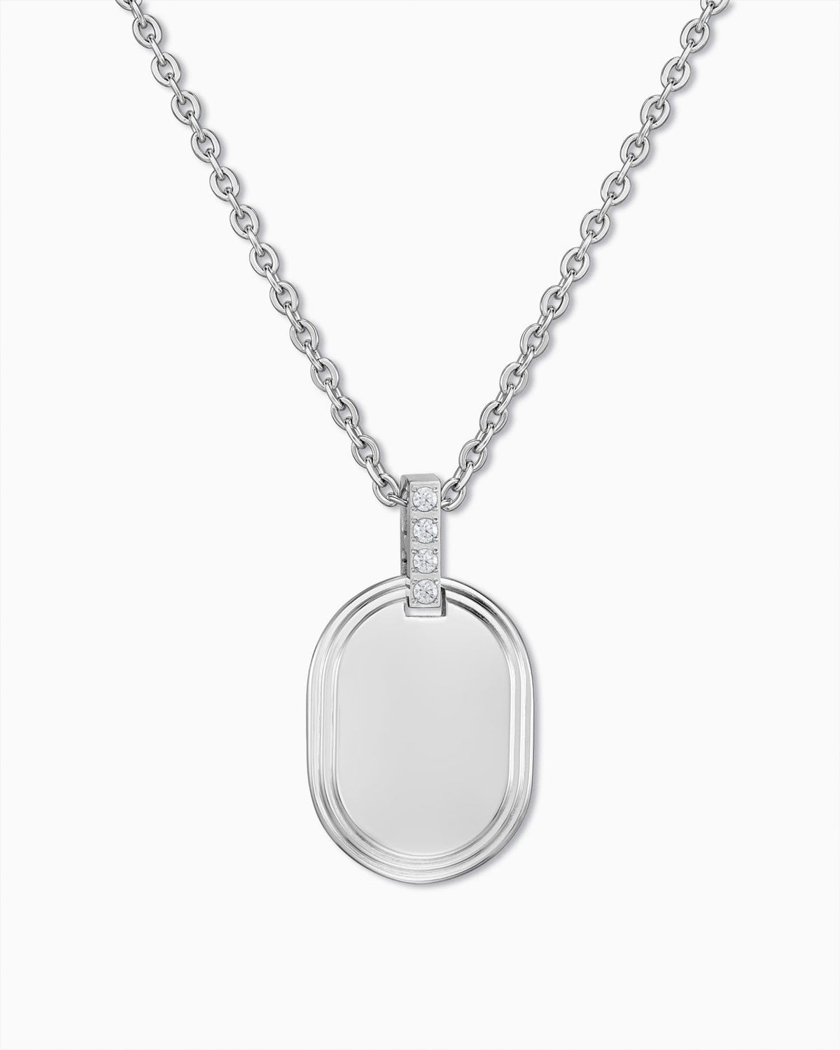 Gravurplatten Halskette Anhänger Oval