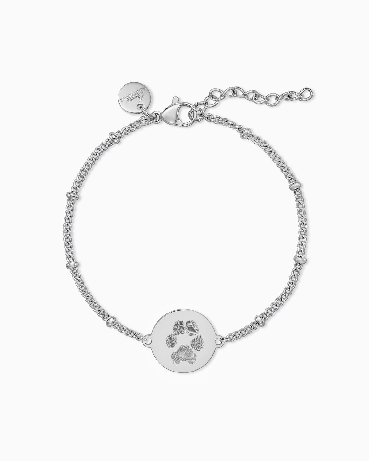 Pfotenabdruck Gravurarmband Gravurplatte Rund
