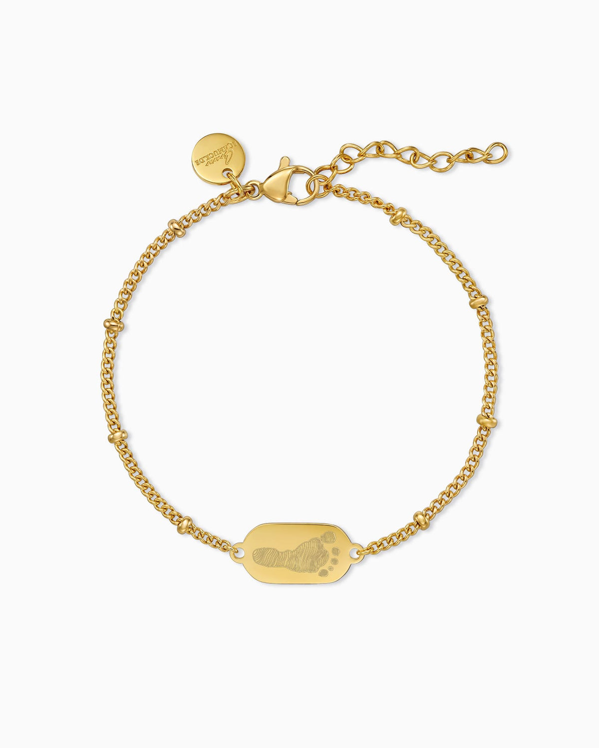 Fußabdruck Gravurarmband Gravurplatte Oval