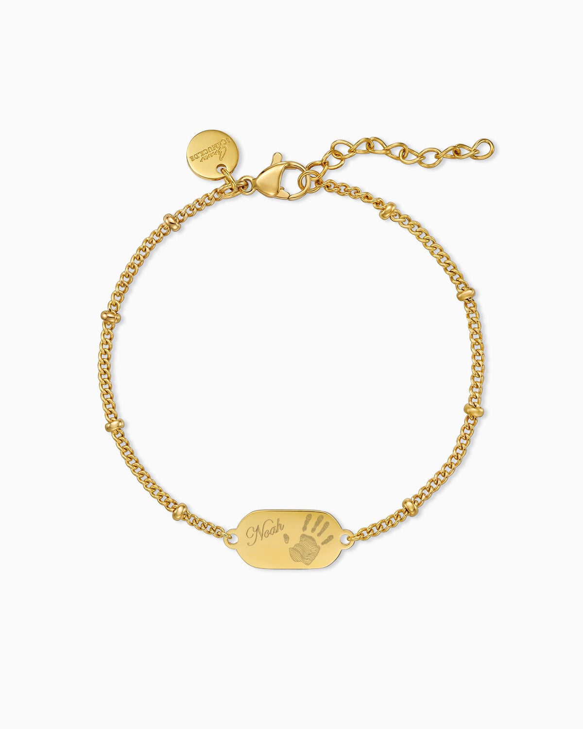 Handabdruck Gravurarmband Gravurplatte Oval