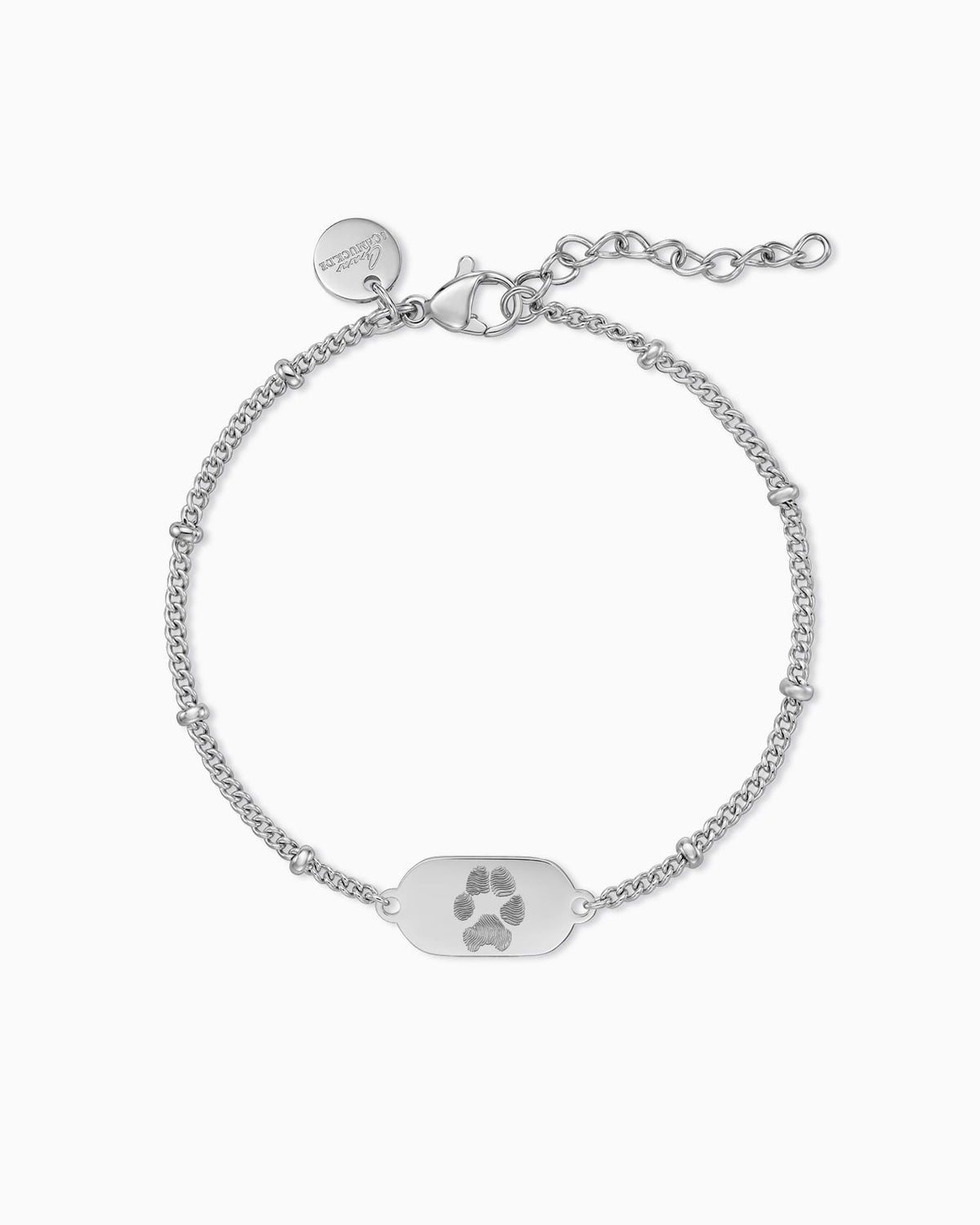 Pfotenabdruck Gravurarmband Gravurplatte Oval