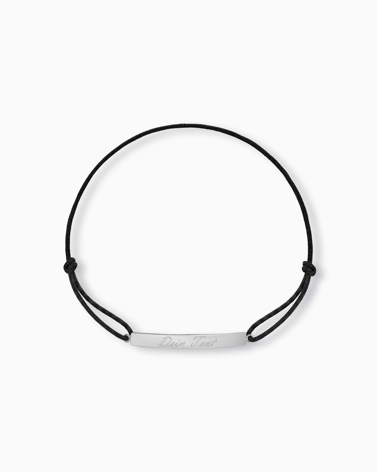 Gravurarmband Gravurplatte Stoffarmband Schwarz