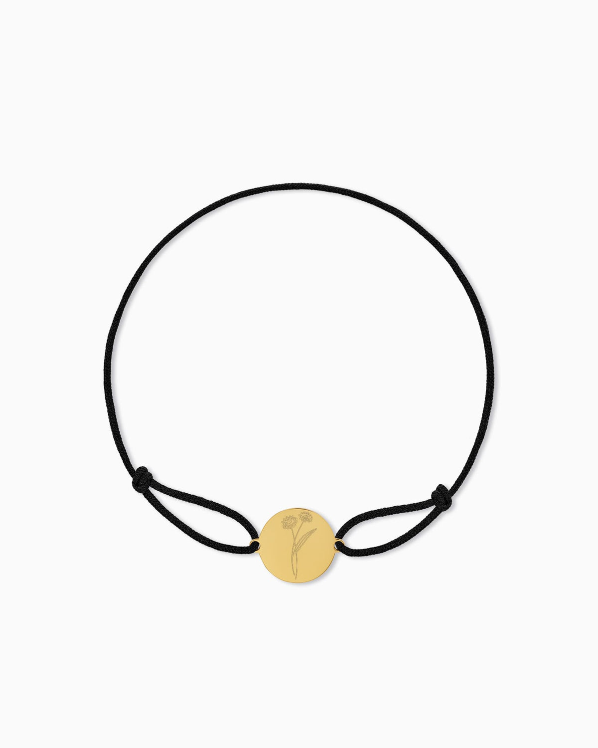 Geburtsblume Gravurarmband Gravurplatte Stoffarmband Rund