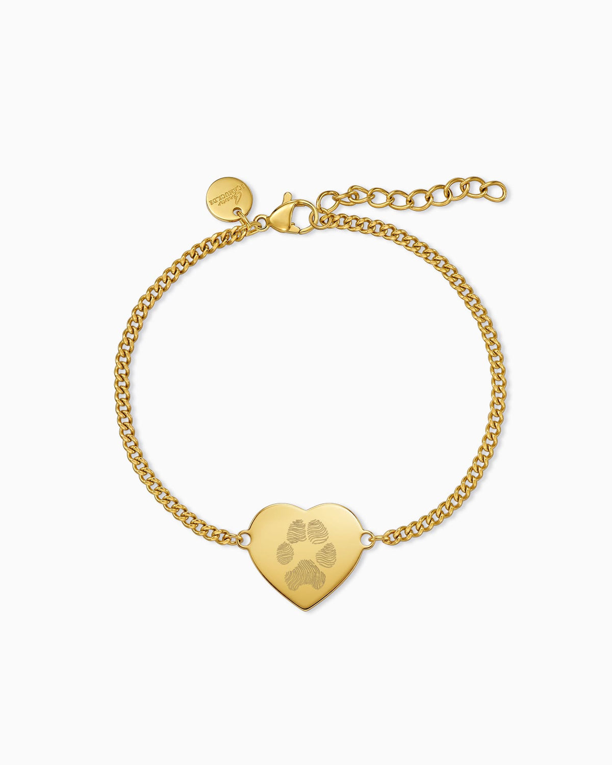 Pfotenabdruck Gravurarmband Gravurplatte Herz