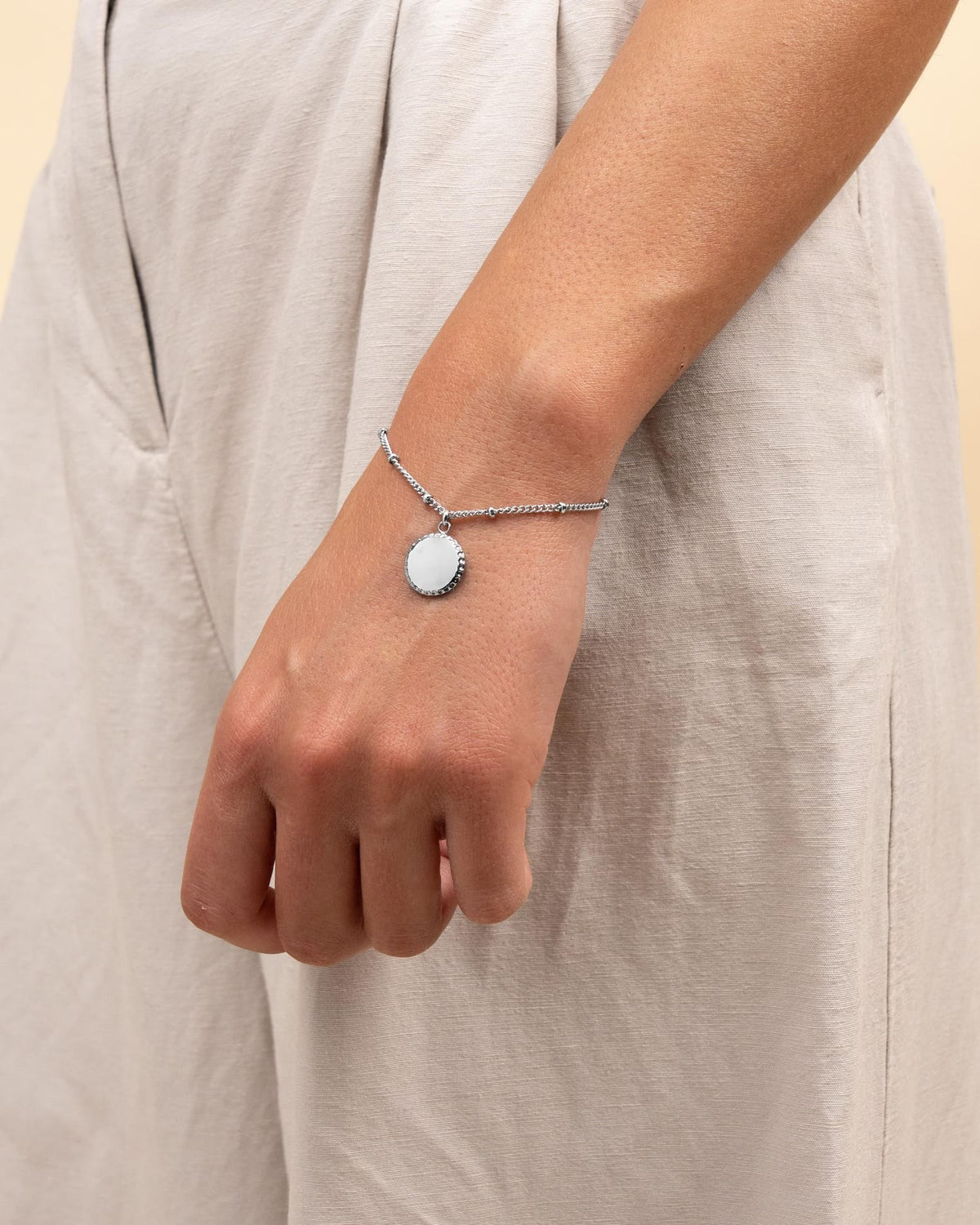 Gravurarmband Gravurplatte Rund