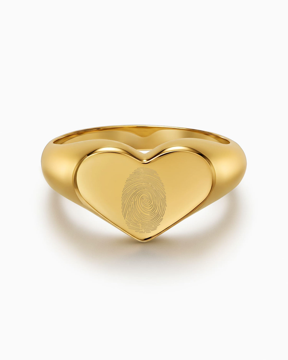 Fingerabdruck Gravurring Herz Goldring