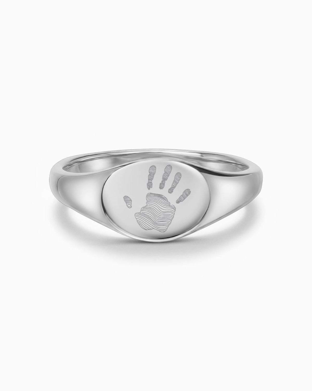 Handabdruck Gravurring Damen Silberring
