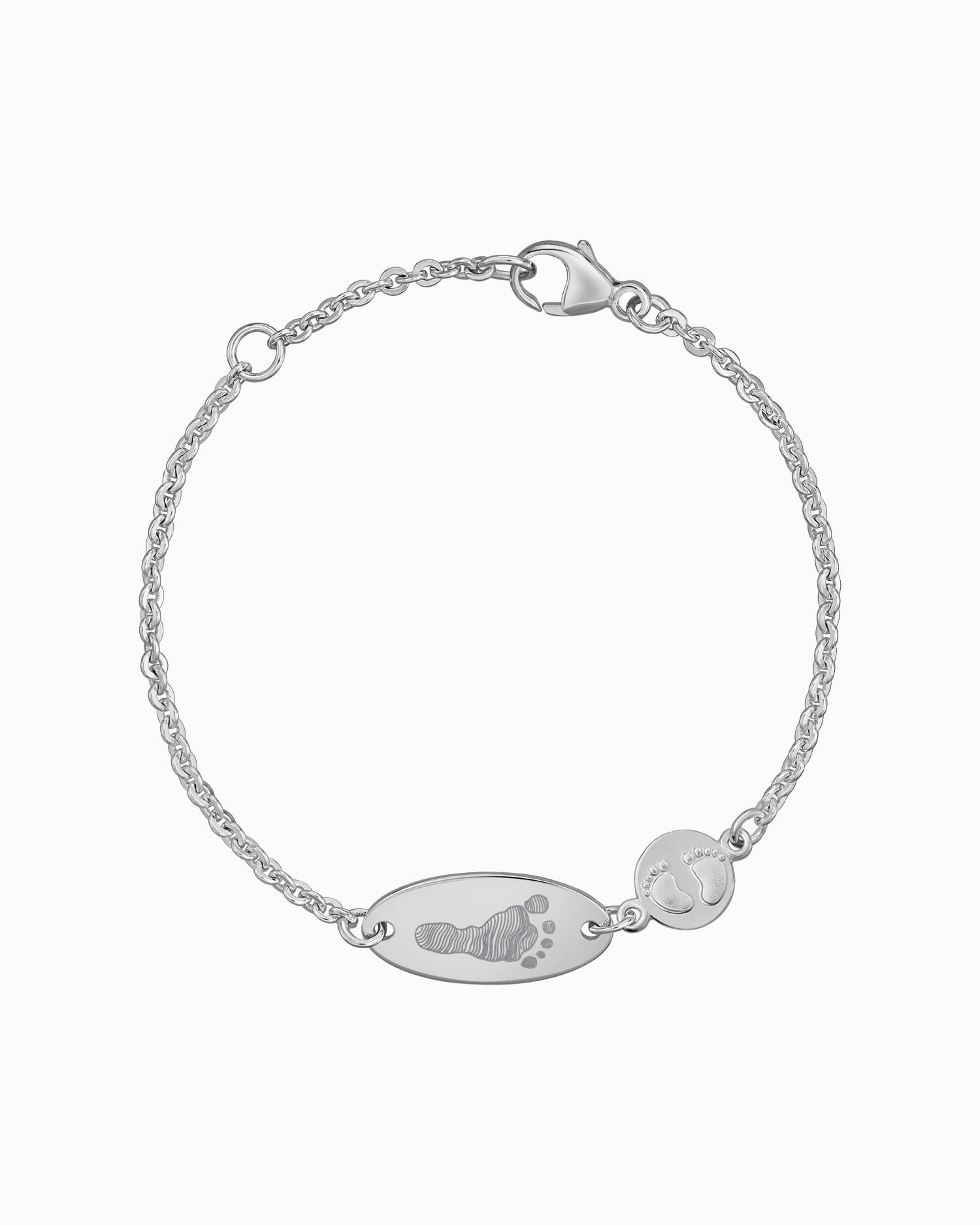 Fußabdruck Gravurarmband Gravurplatte Babyfüße
