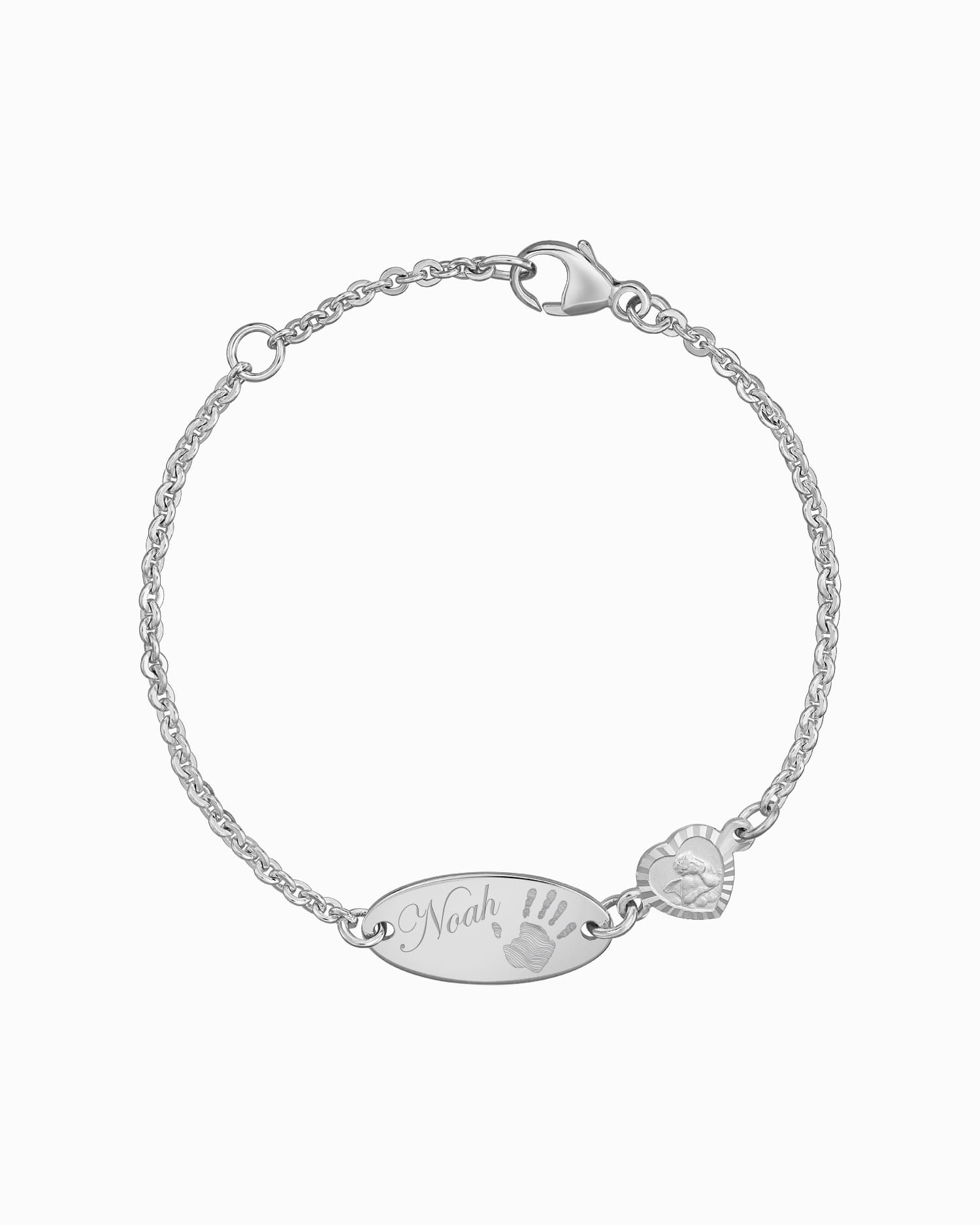 Handabdruck Gravurarmband Gravurplatte Schutzengel