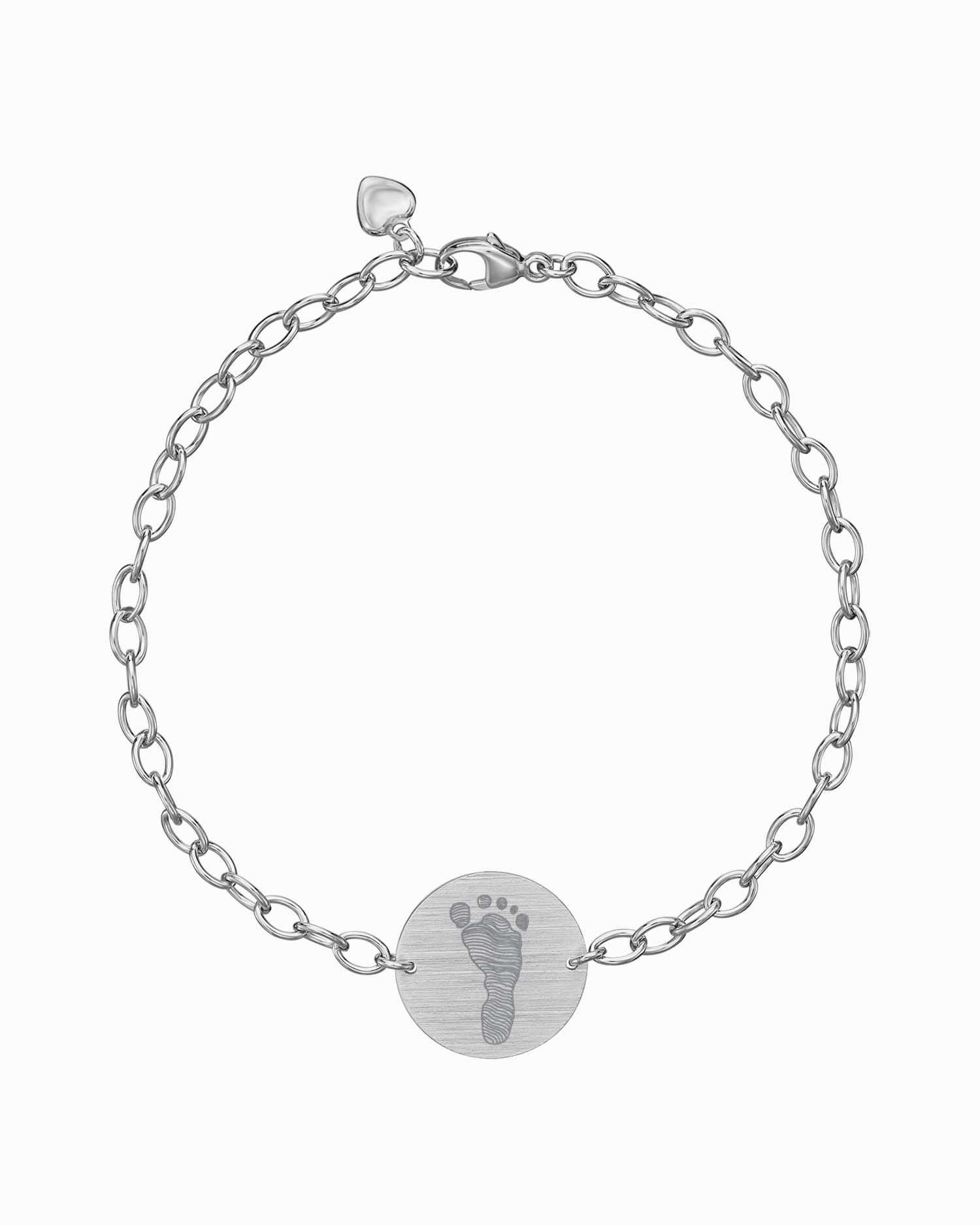 Fußabdruck Gravurarmband Gravurplatte Rund