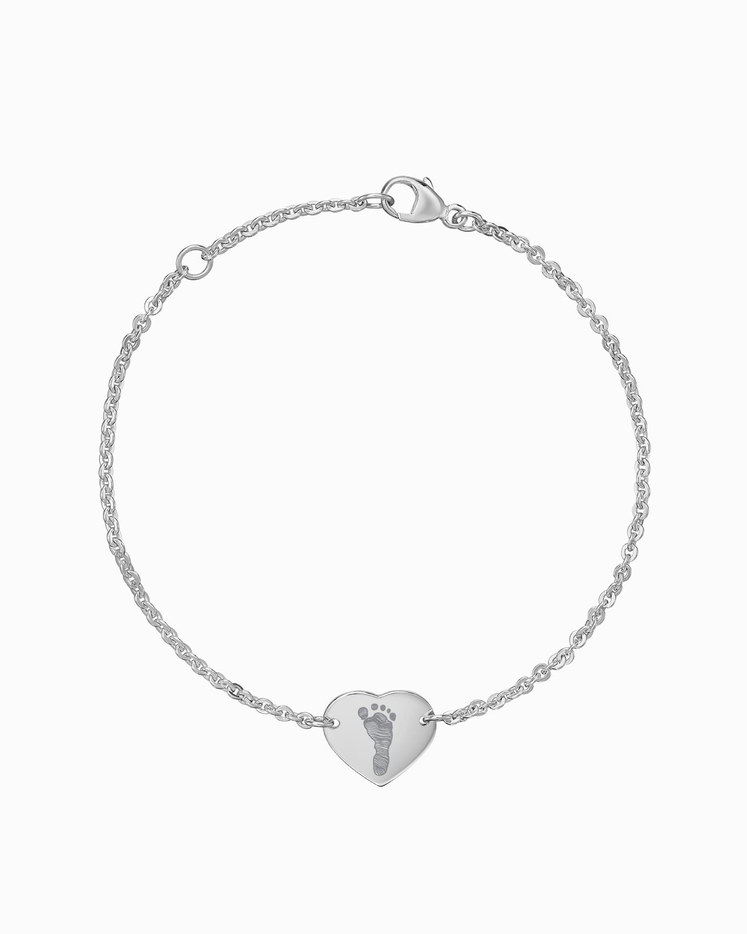 Fußabdruck Gravurarmband Gravurplatte Herz