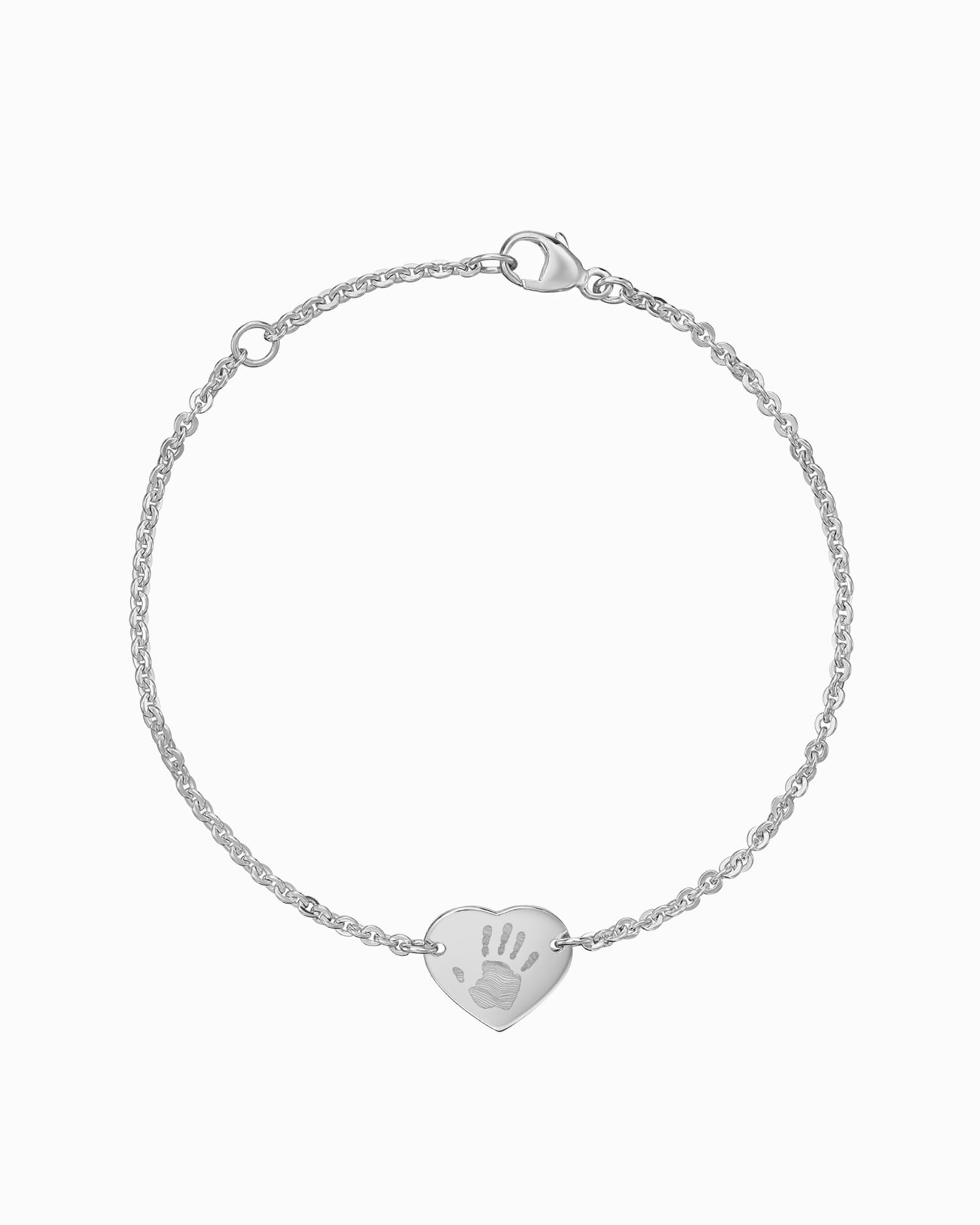 Handabdruck Gravurarmband Gravurplatte Herz