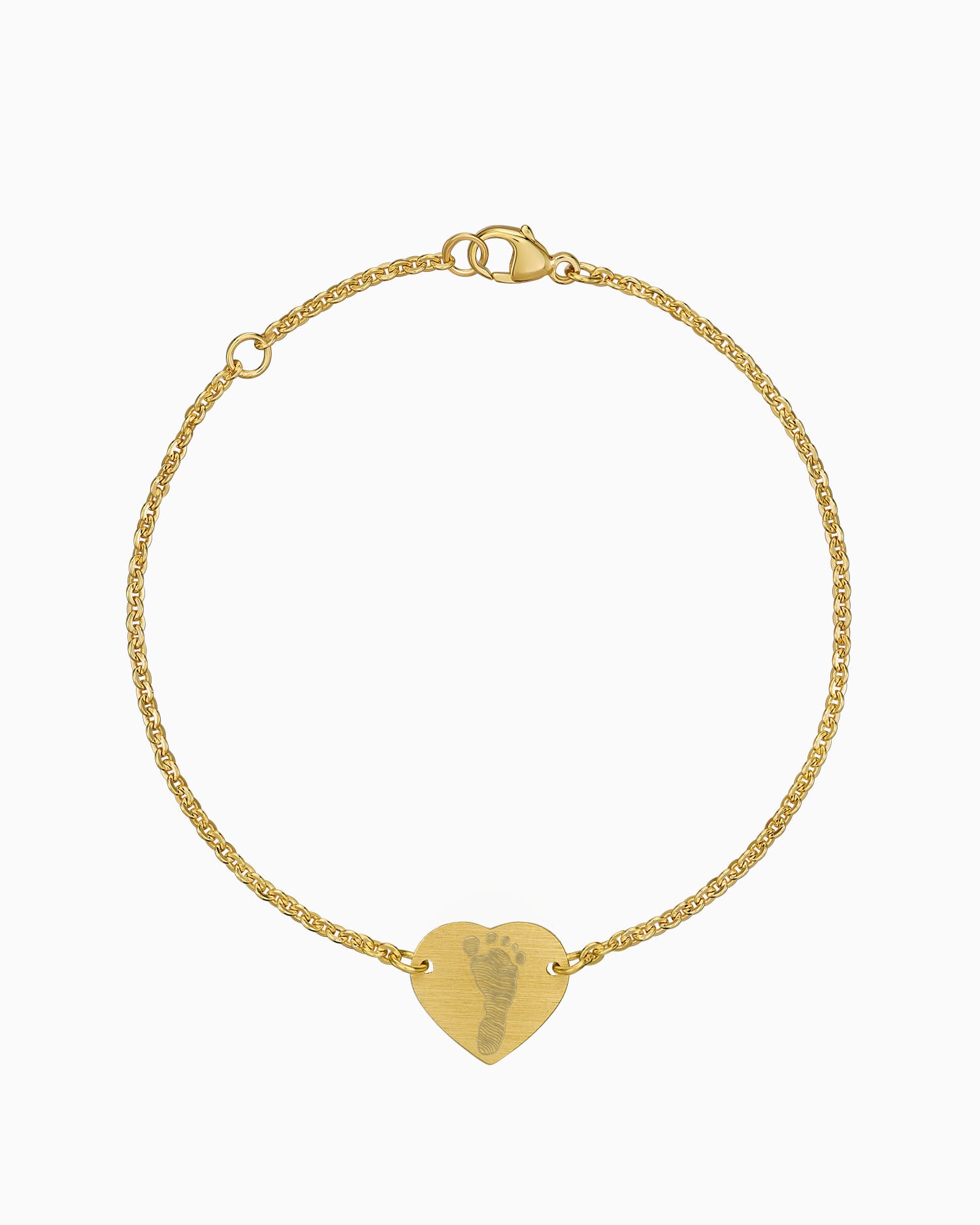 Fußabdruck Gravurarmband Gravurplatte Herz
