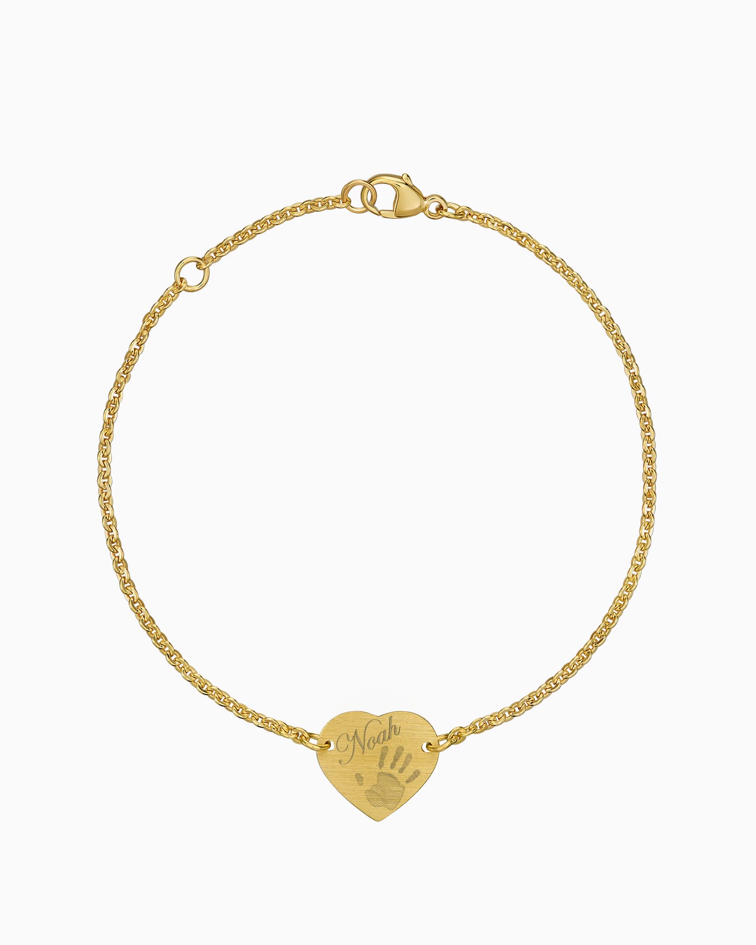 Handabdruck Gravurarmband Gravurplatte Herz