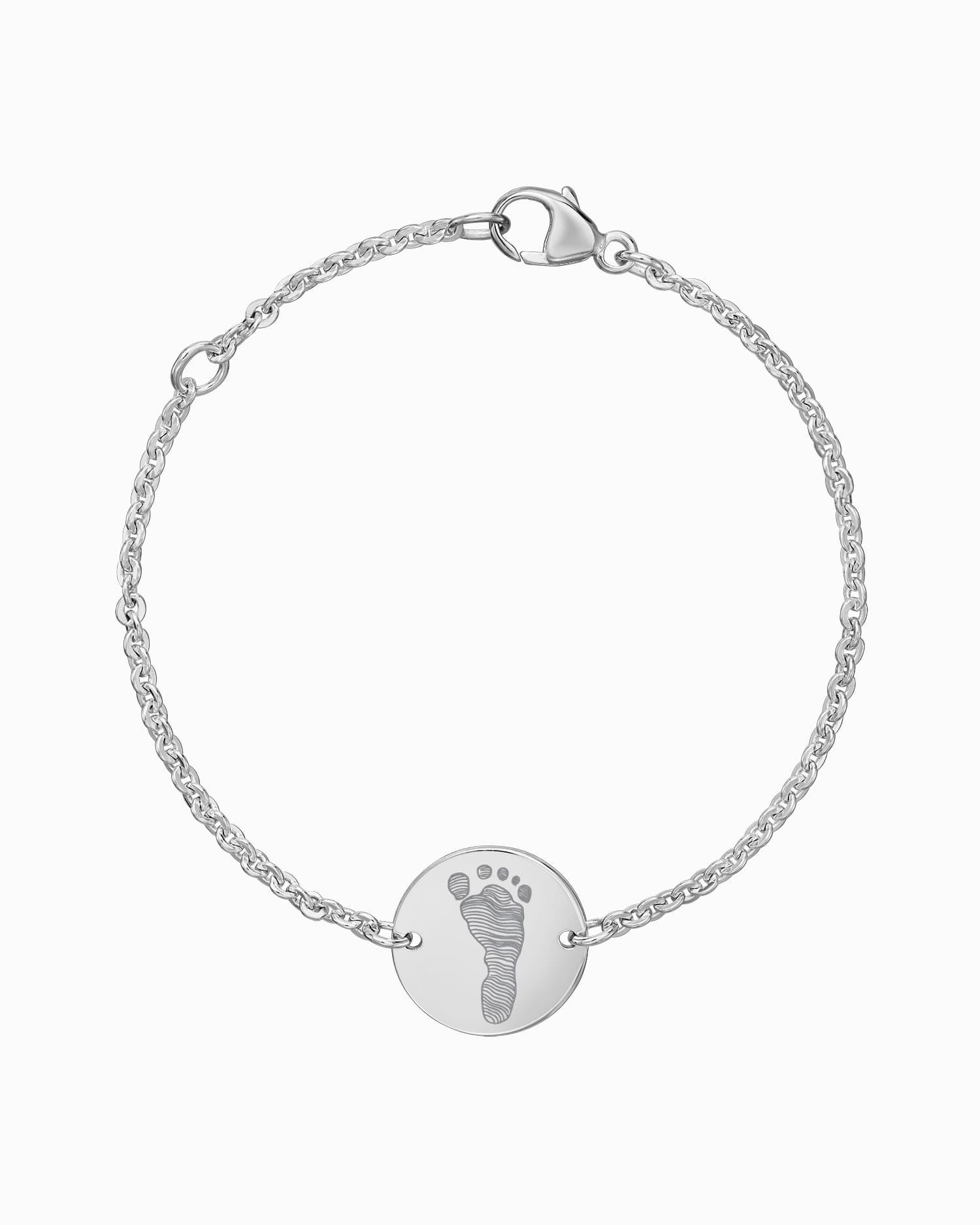 Fußabdruck Gravurarmband Gravurplatte Rund