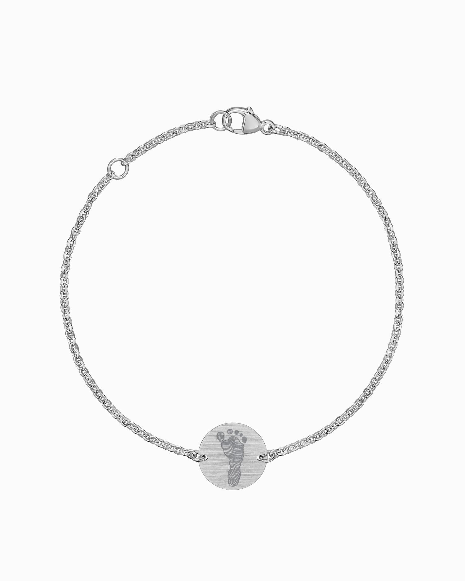 Fußabdruck Gravurarmband Gravurplatte Rund