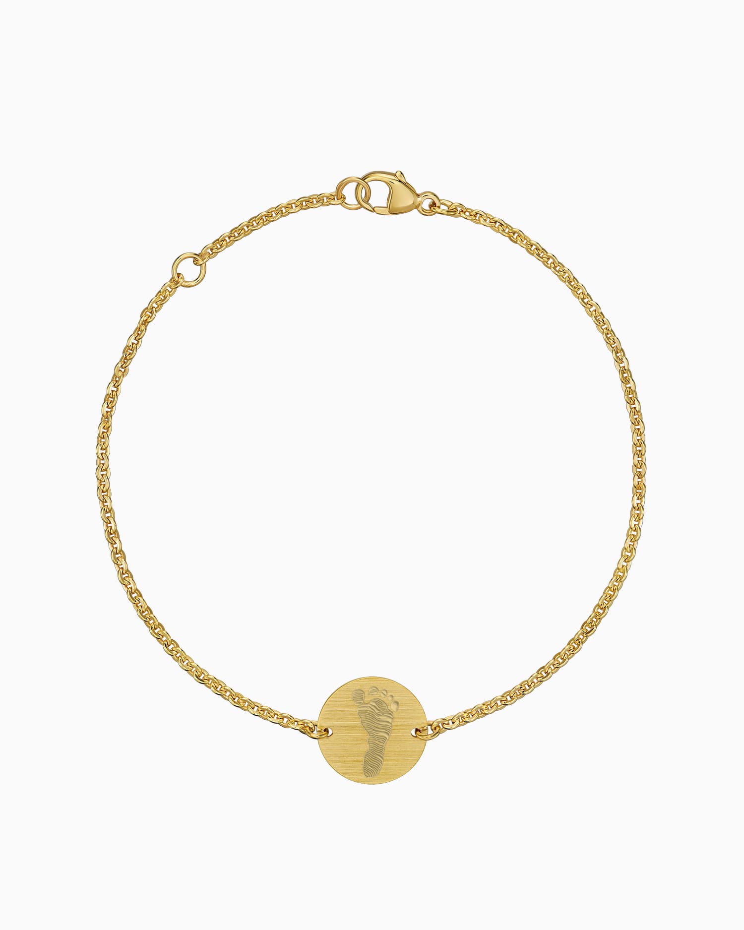 Fußabdruck Gravurarmband Gravurplatte Rund