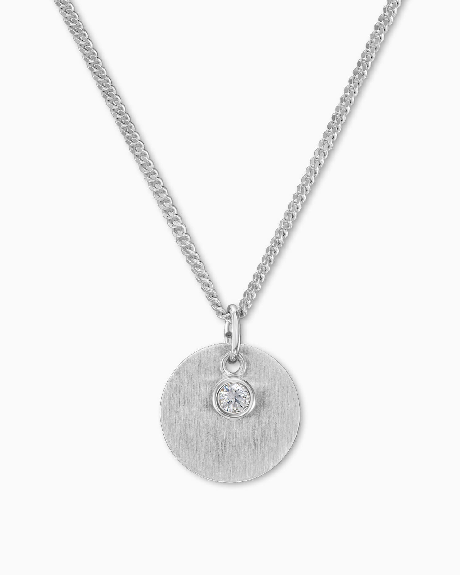 Gravurplatten Anhänger Halskette Zirkonia 12mm