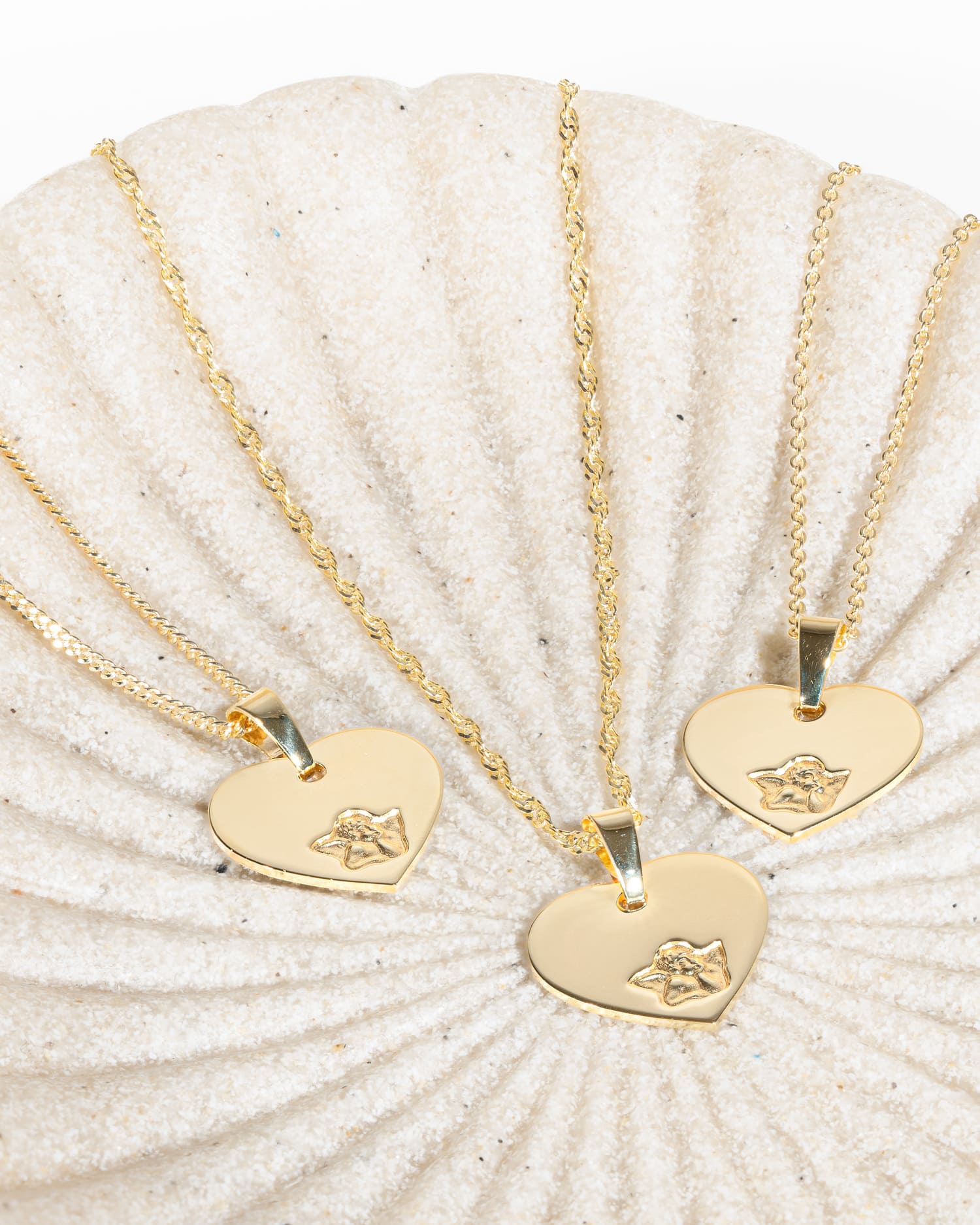 Gravurplatten Anhänger Halskette Herz Schutzengel