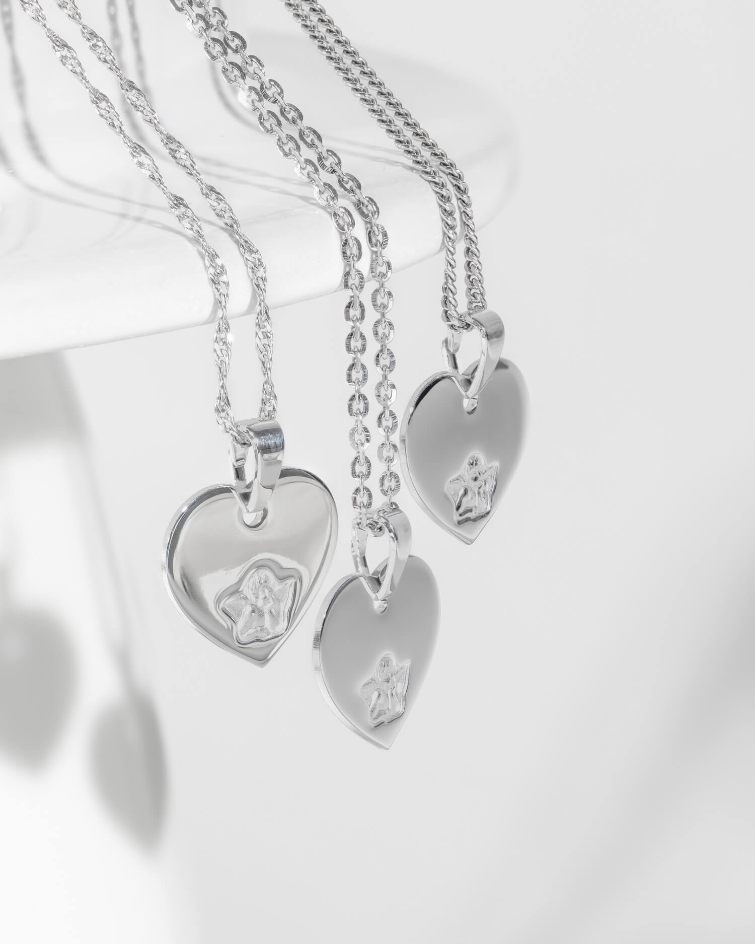 Gravurplatten Anhänger Halskette Herz Schutzengel