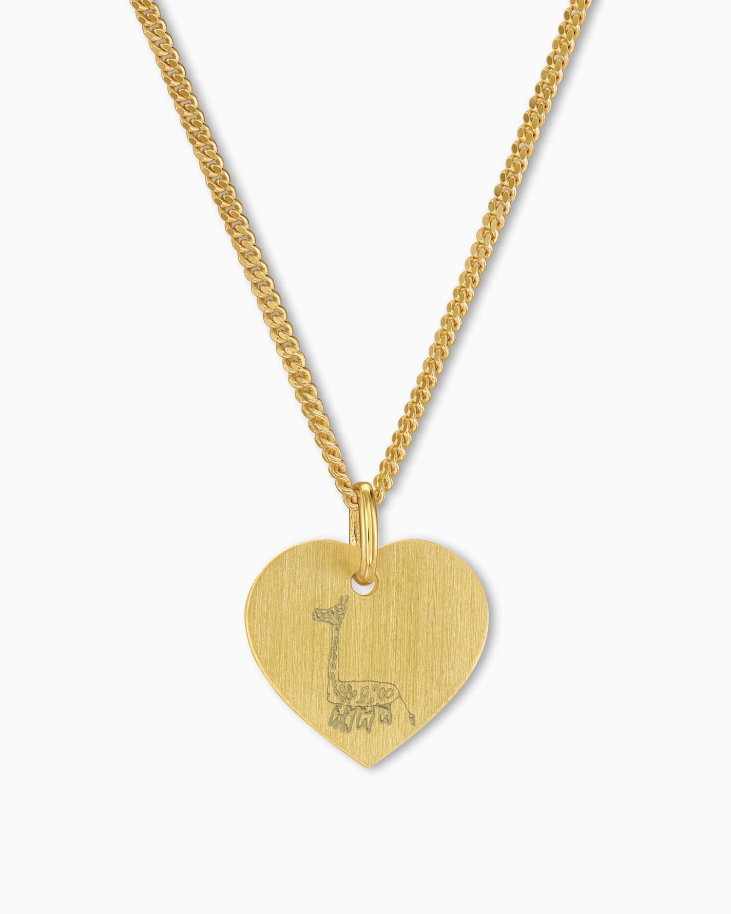 Eigene Zeichnung Herz Halskette Gravurplatte Anhänger 13mm