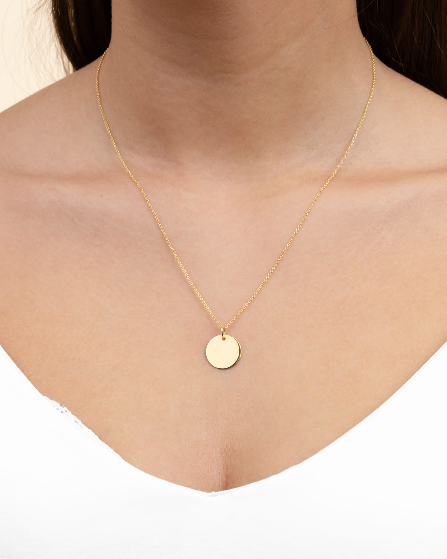 Gravurplatten Halskette Anhänger Rund 14mm