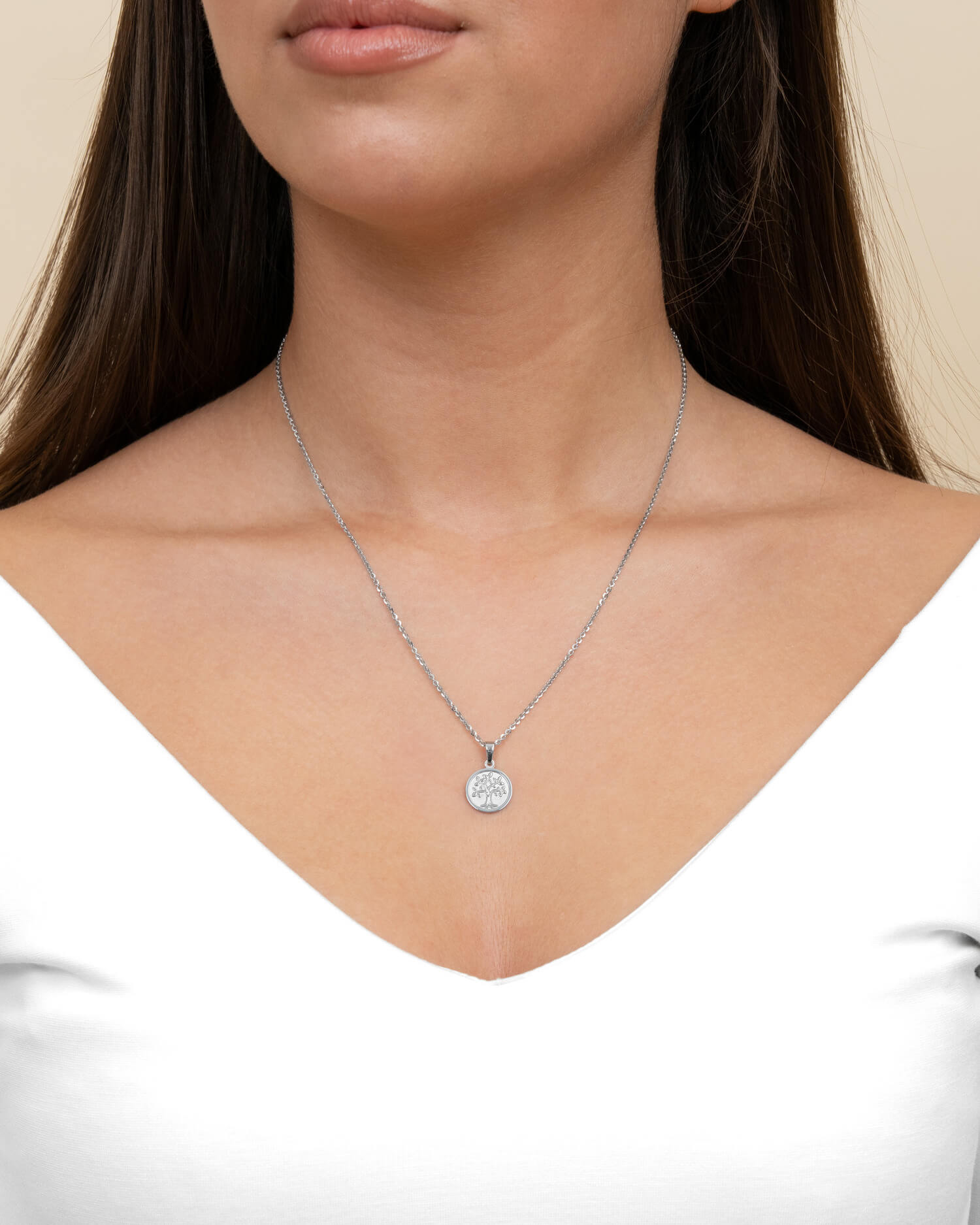 Gravurplatten Halskette Anhänger Lebensbaum 12mm