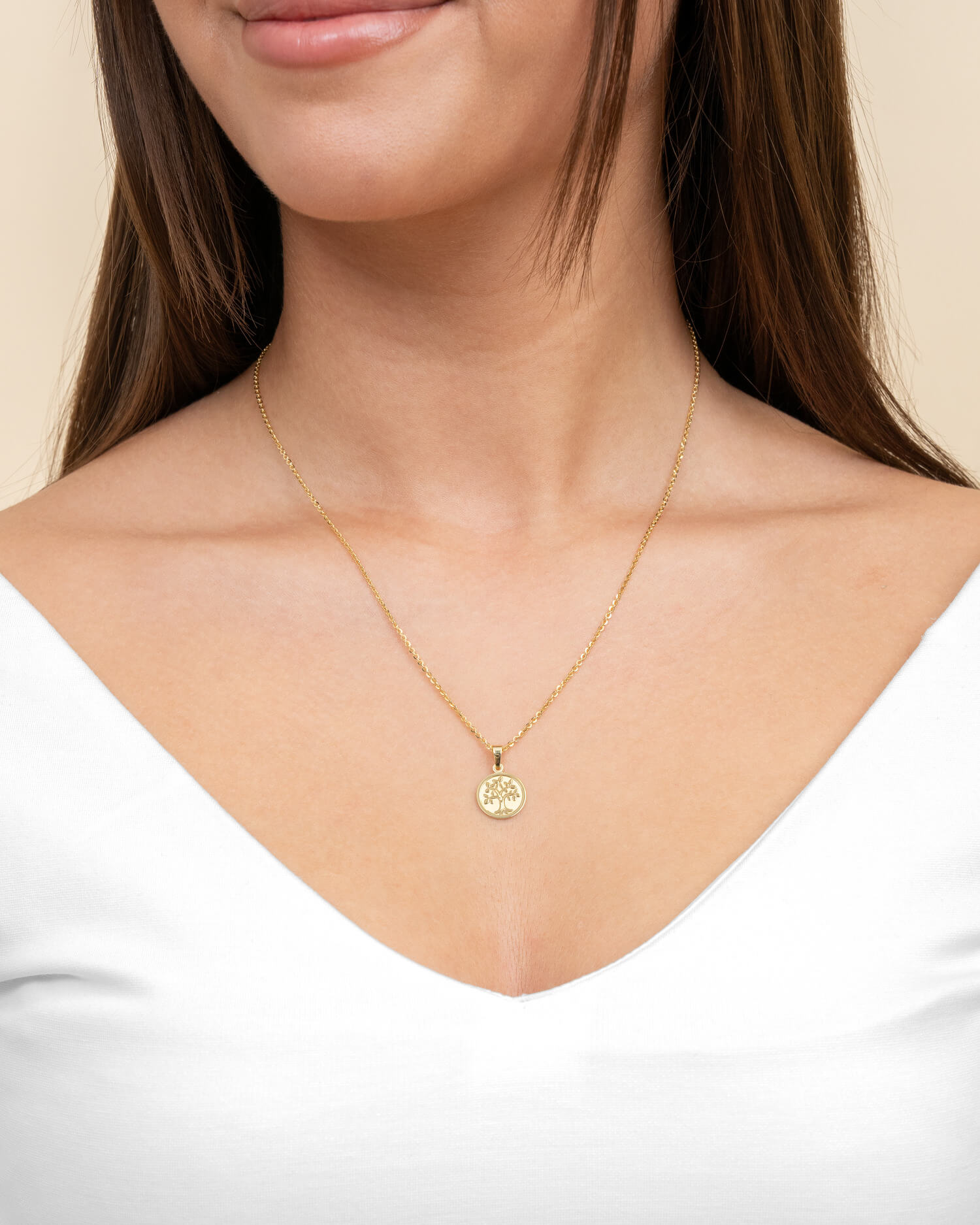 Gravurplatten Halskette Anhänger Lebensbaum 12mm