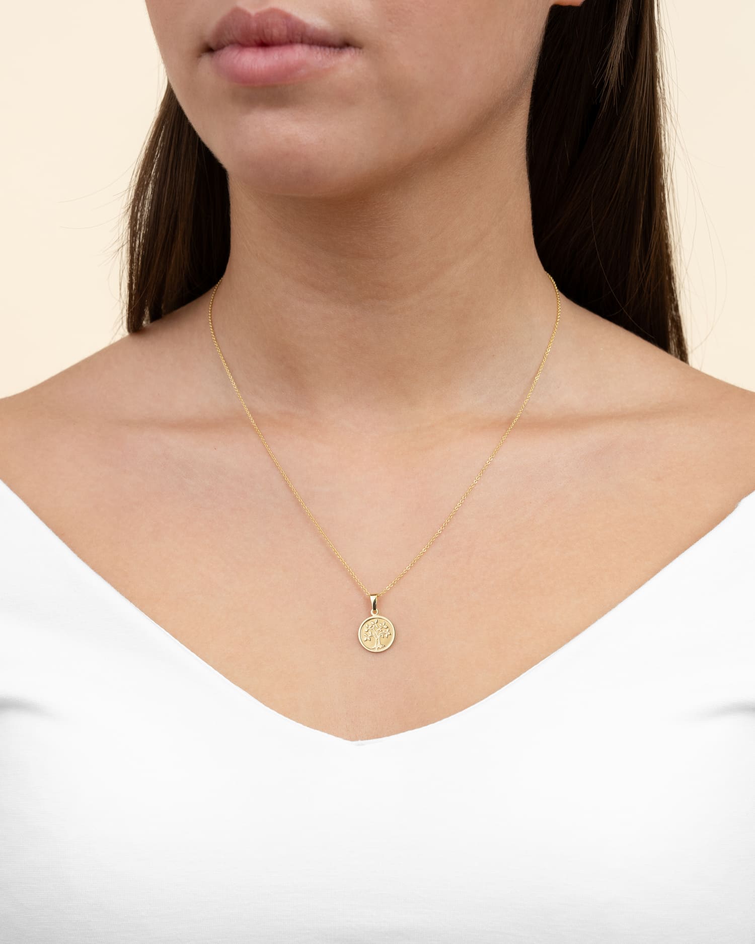 Gravurplatten Halskette Anhänger Lebensbaum 12mm