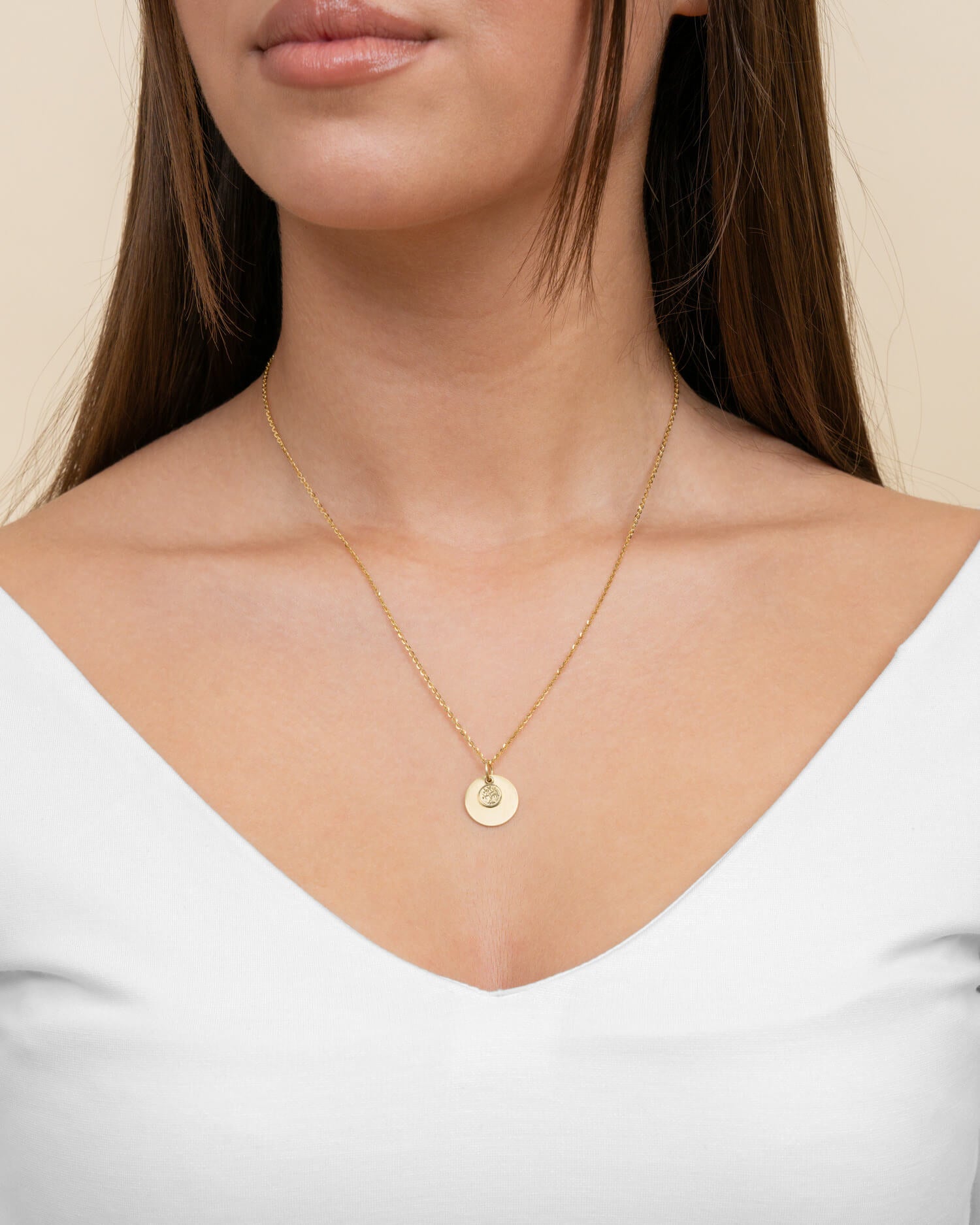 Gravurplatten Halskette Anhänger Lebensbaum 12mm