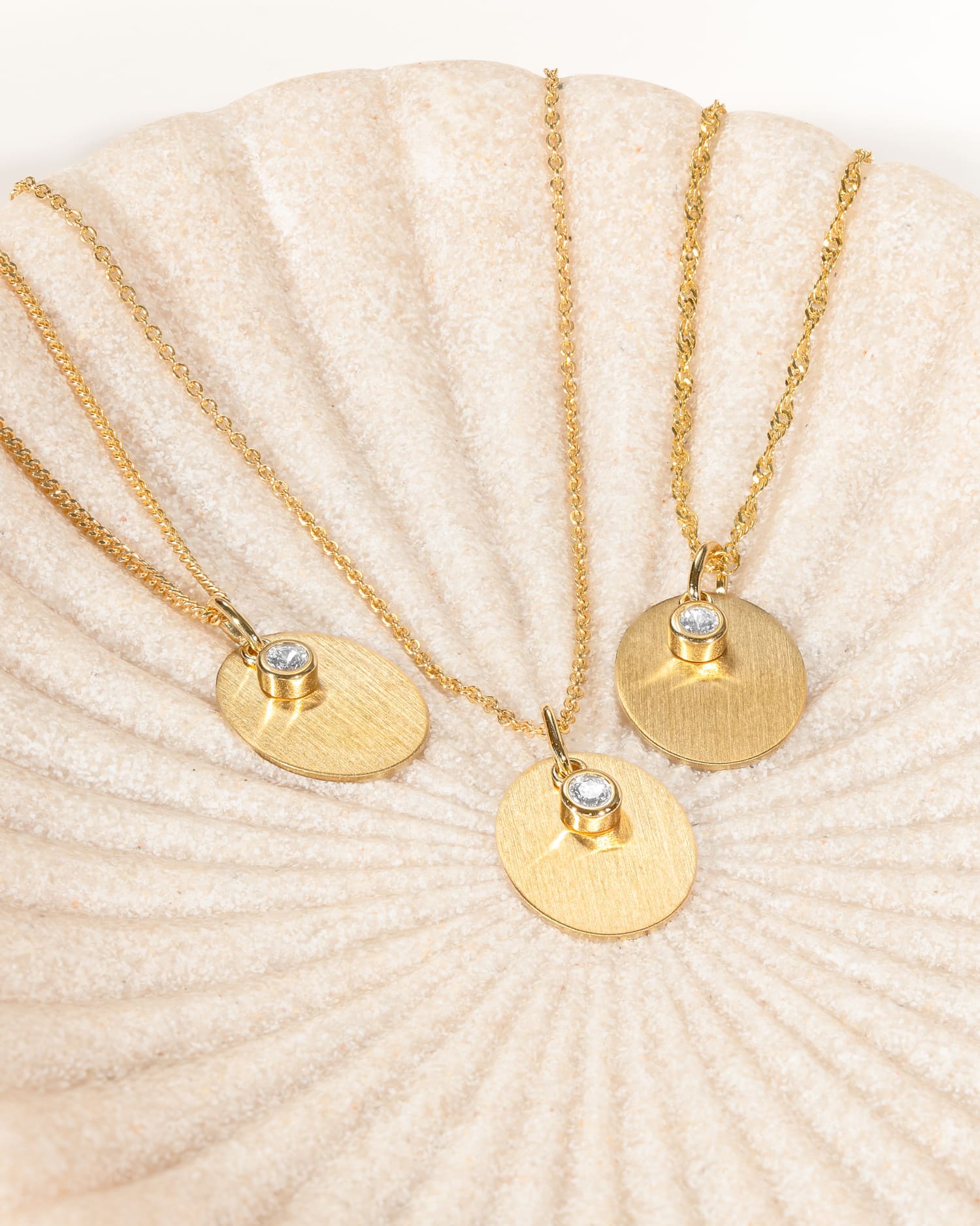 Gravurplatten Halskette Anhänger Oval Zirkonia