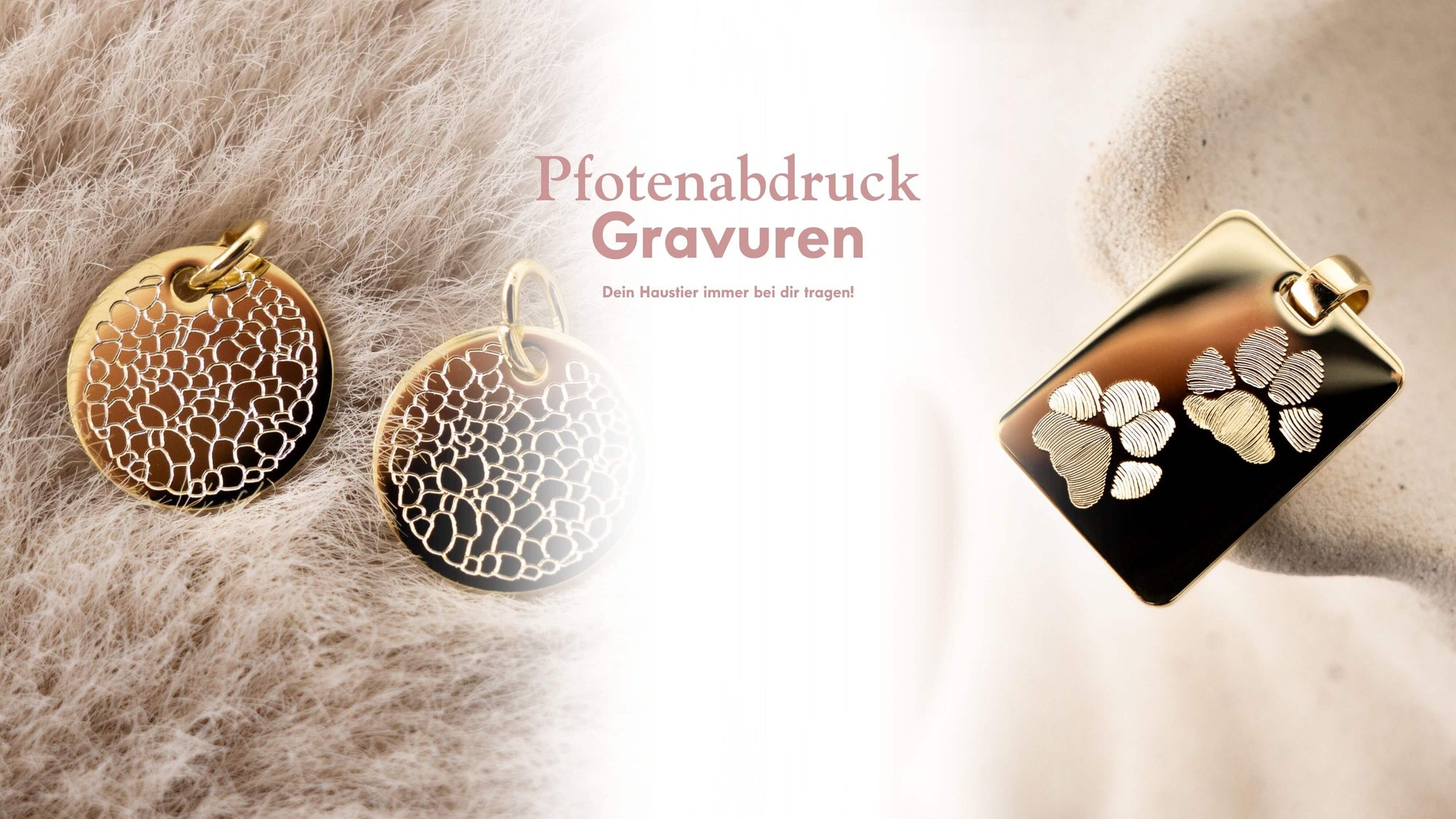 Pfotenabdruck Gravuren