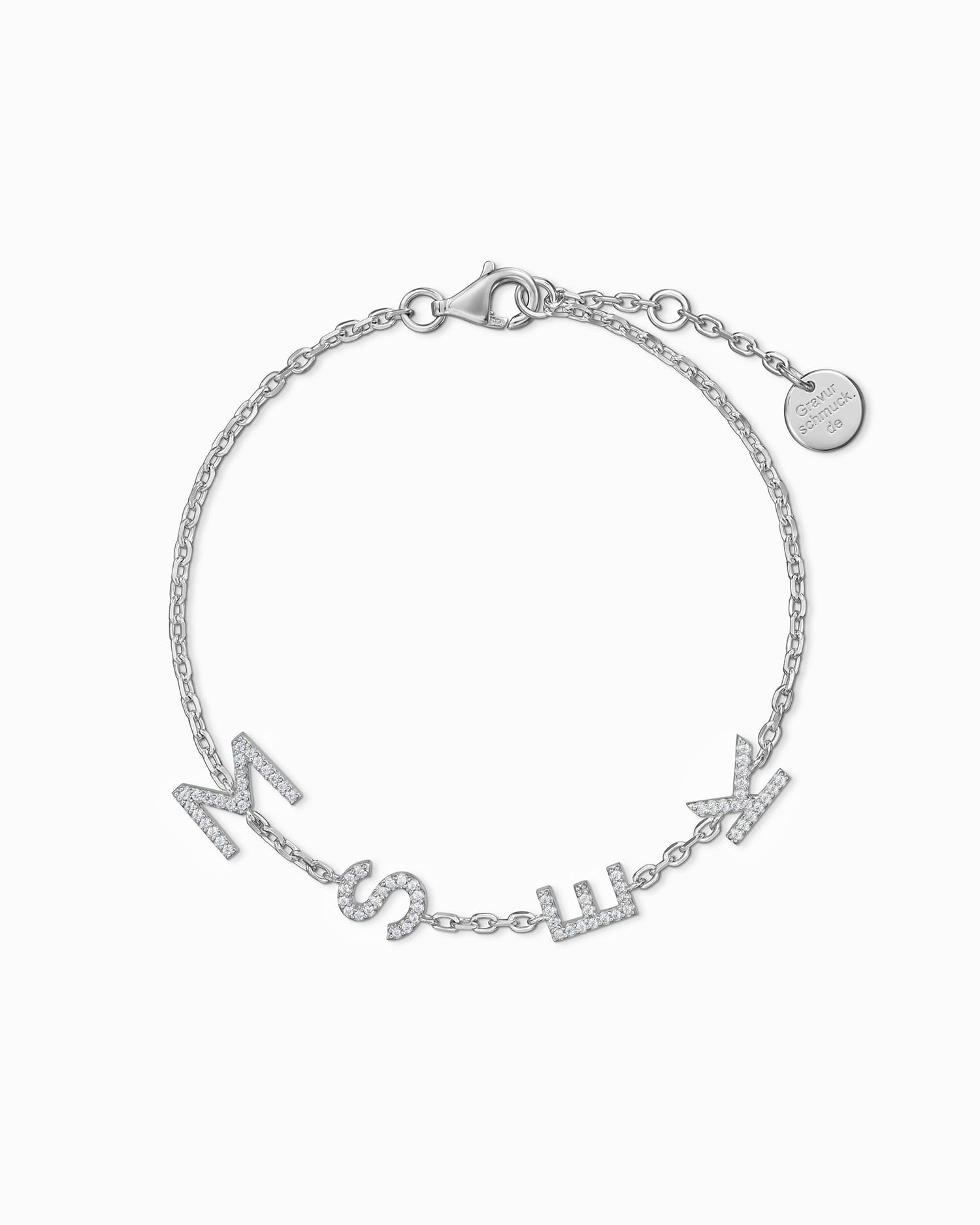 Letter Bracelet with Zirconia