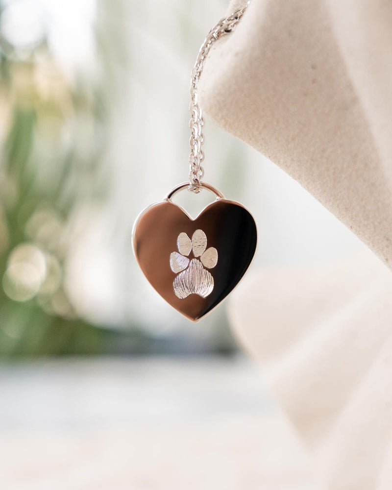 Your shared journey, your memory, our necklace with a paw print