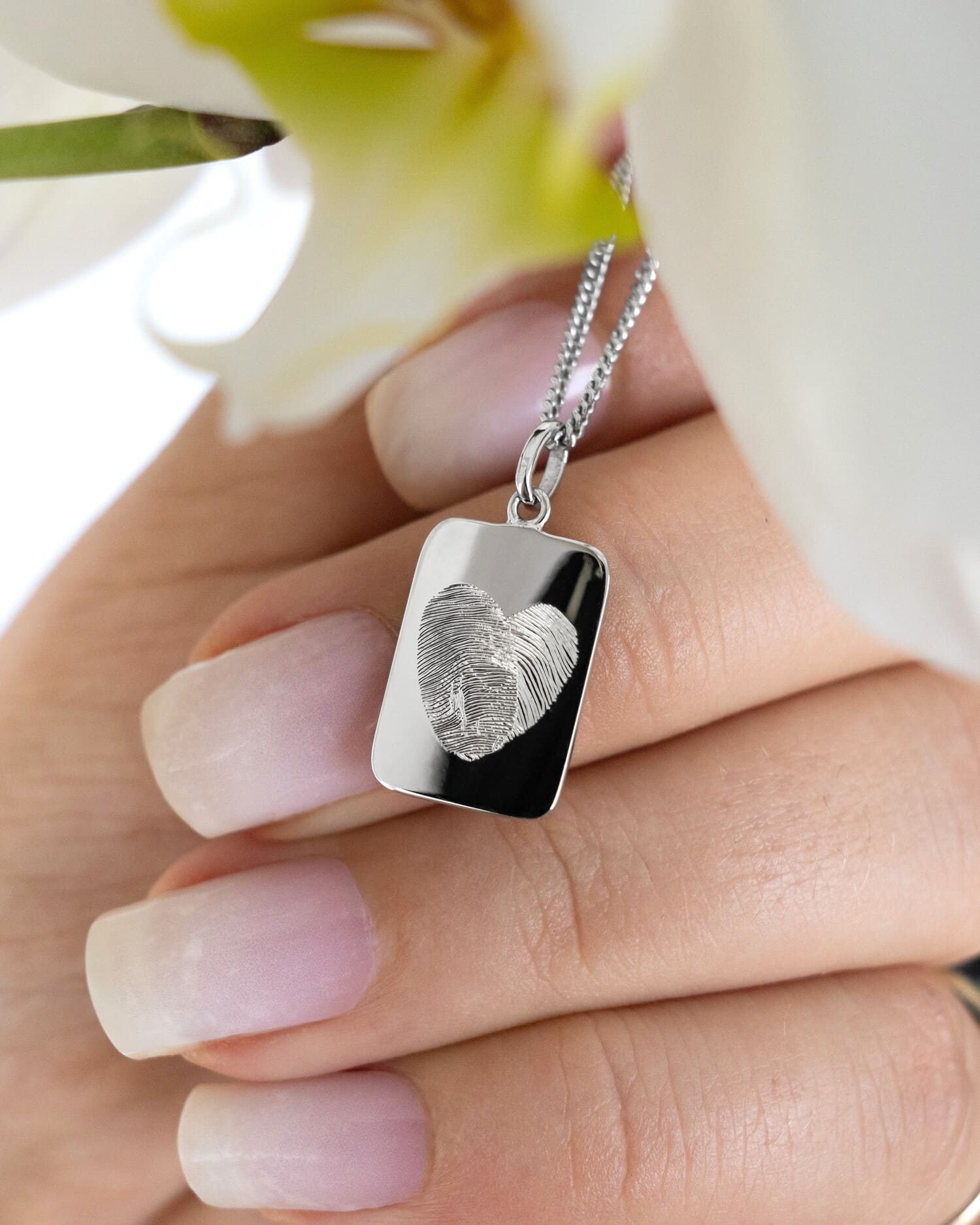 Gravurplatten Halskette Anhänger Eckig