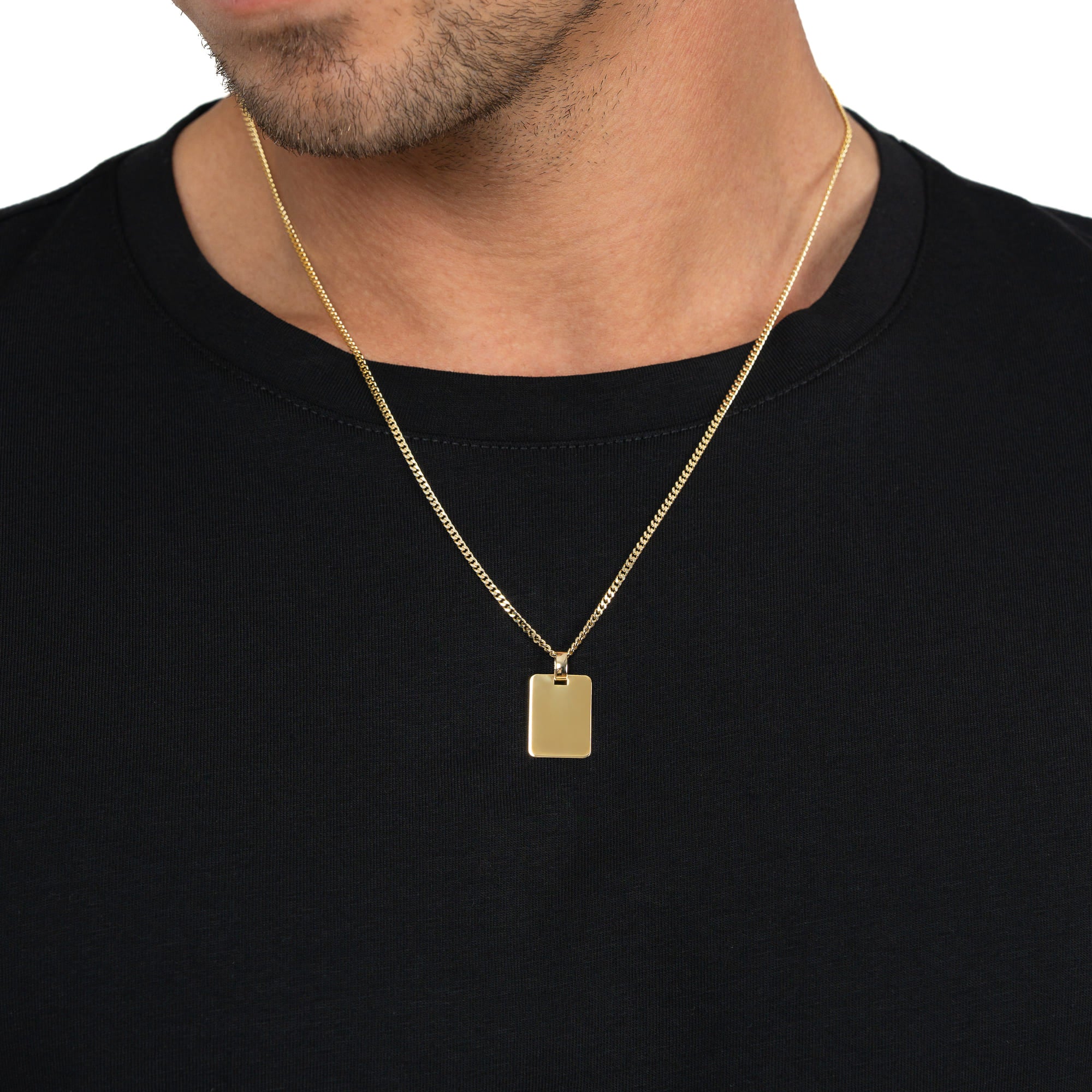 Zodiac sign engraving plates necklace pendant rectangle