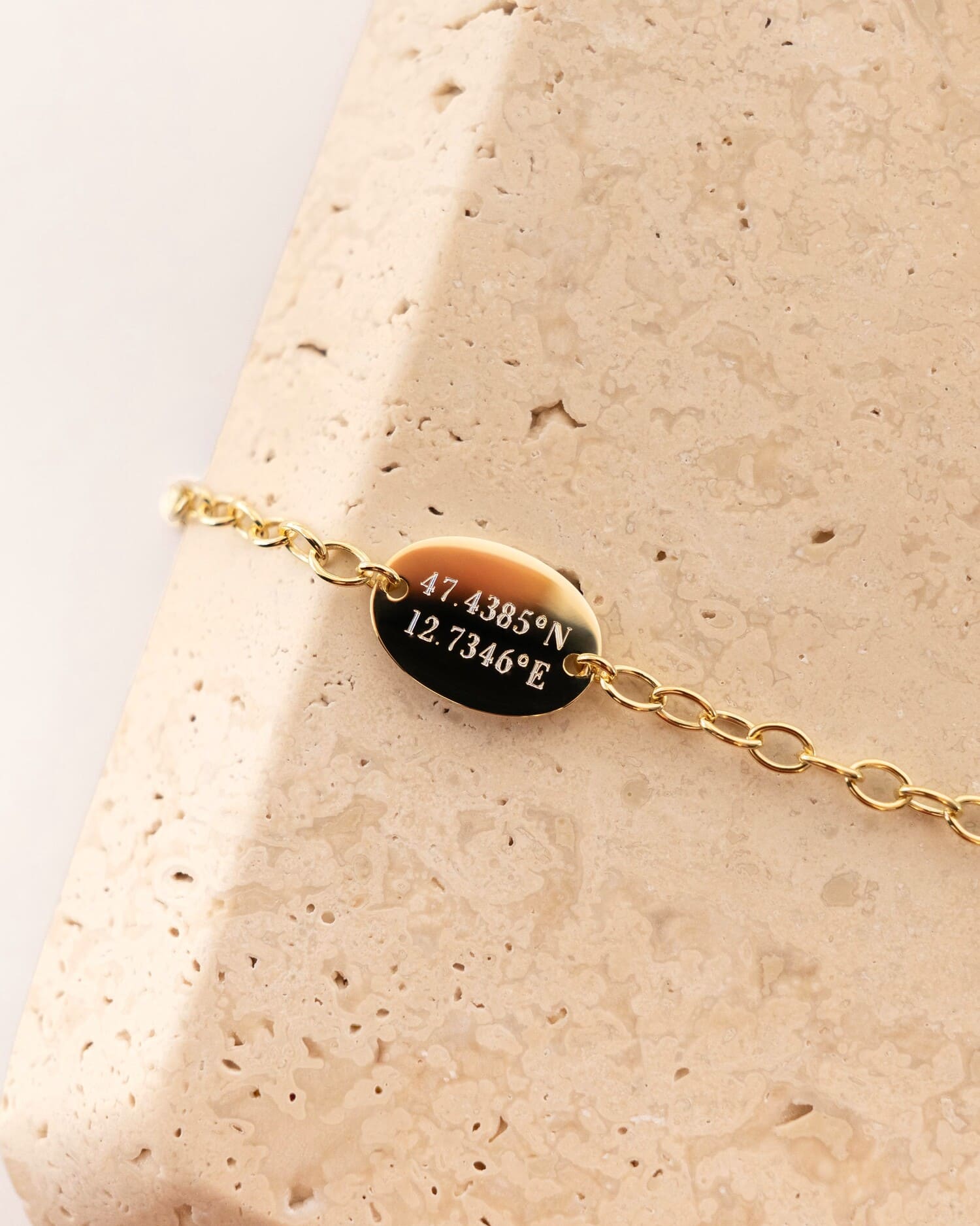 Coordinaten Graveerarmband Graveerplaat Ovaal