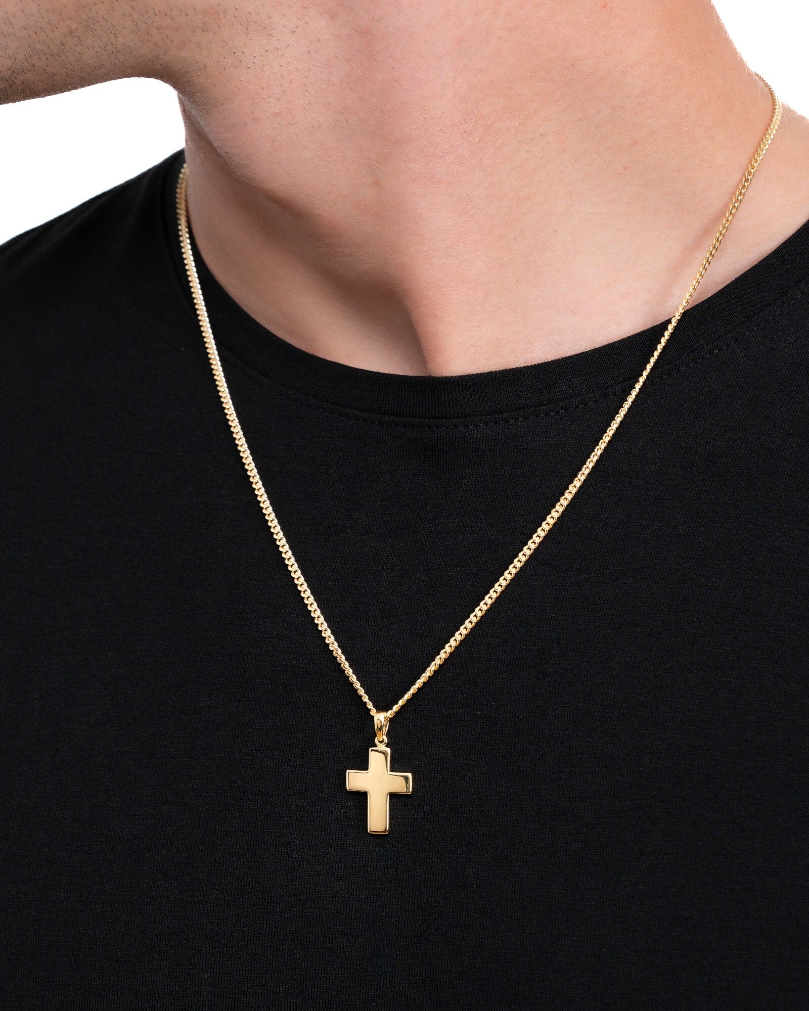 Cross necklace engraving plate pendant Polished