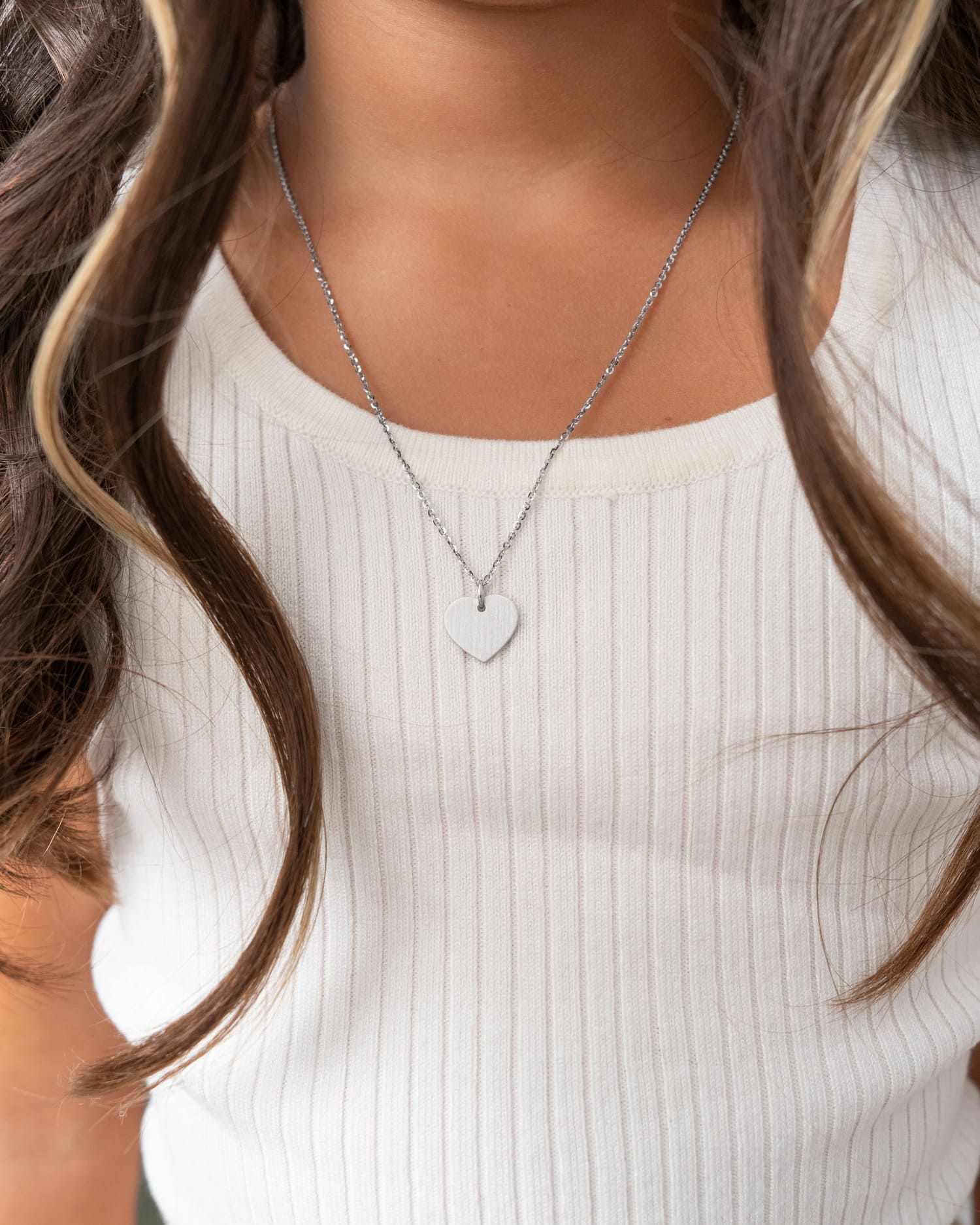 Geburtsblume Herz Halskette Gravurplatte Anhänger 13mm