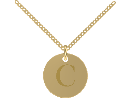 Ketting Plate, rond, gegraveerd
