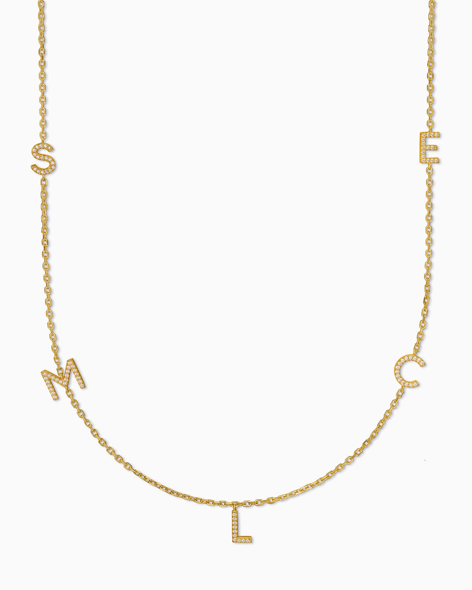 Letter necklace with zirconia