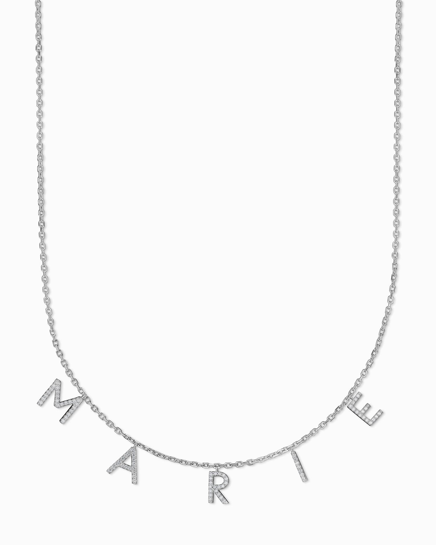 Name Necklace / Letter Necklace with Zirconia