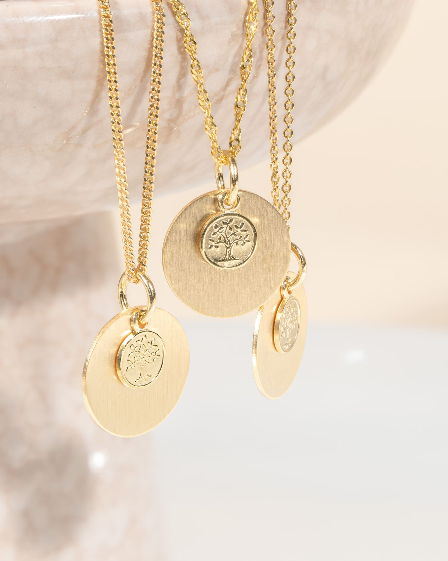 Gravurplatten Halskette Anhänger Lebensbaum 12mm