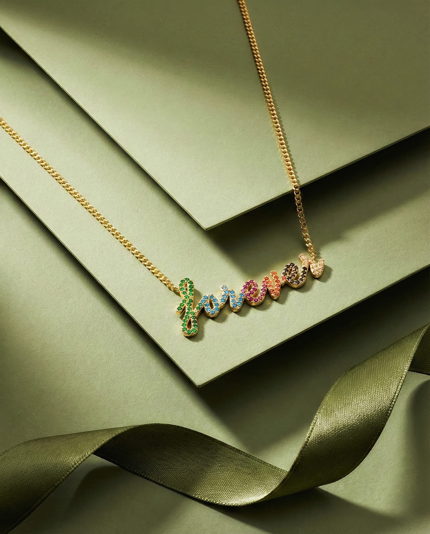 Naamketting met zirkonia